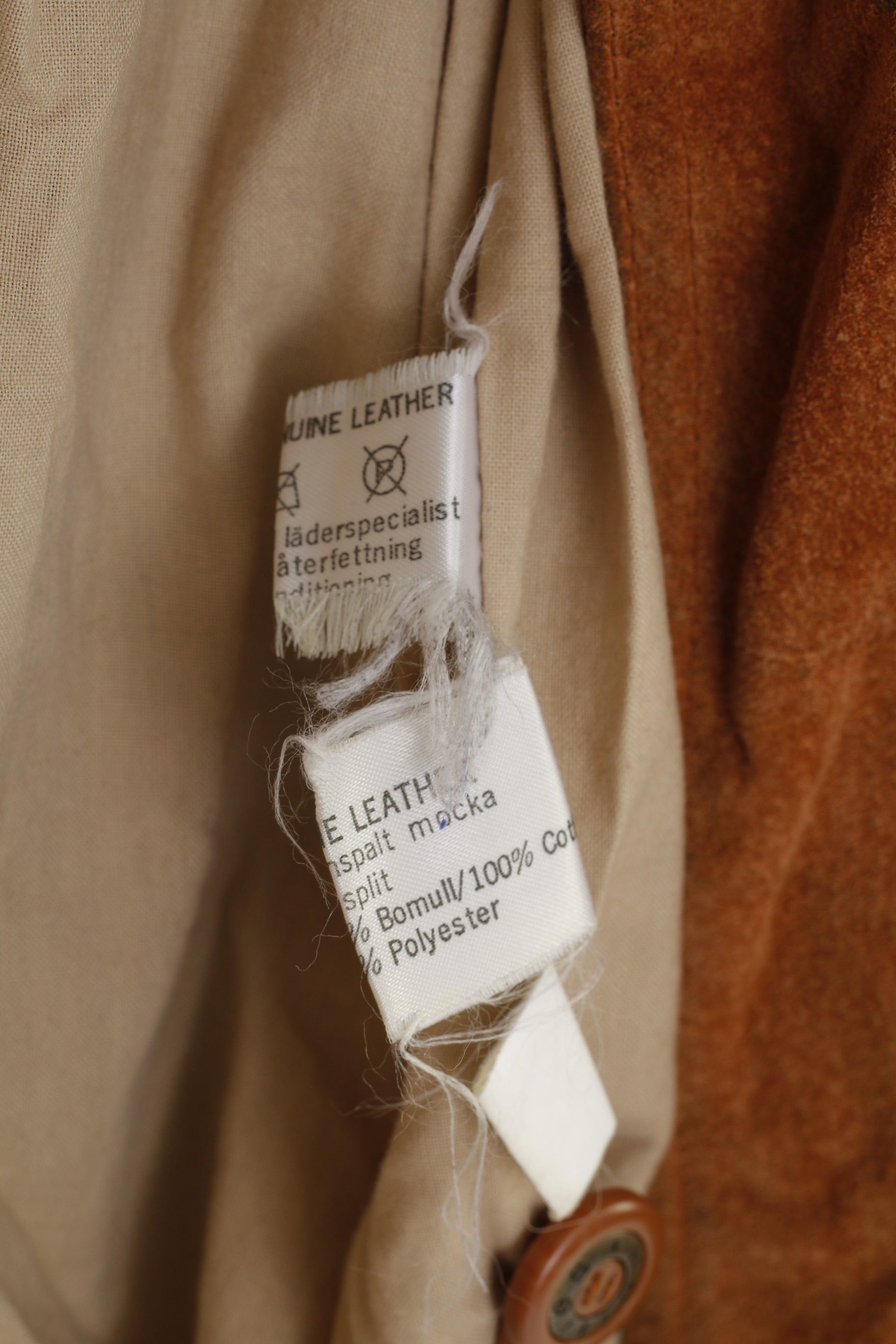 Hollies Women 38 M Leather Jacket Double Breasted Brown Suede Camel Vintage Great Look Vintage Collar Top