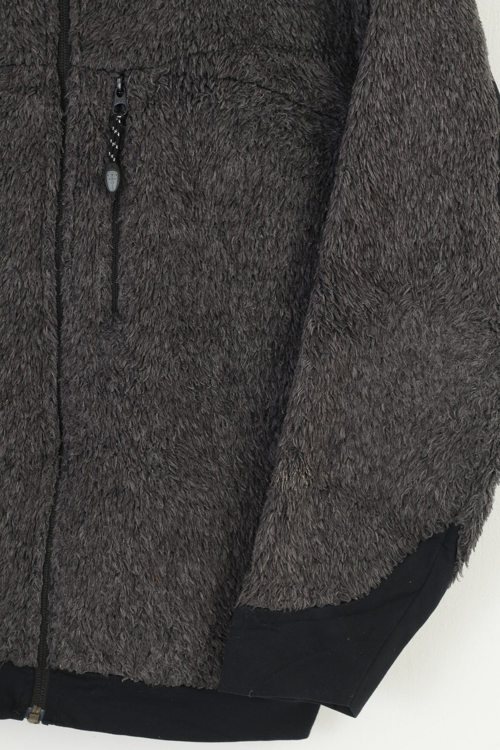 Sprayway Women 12 M Fleece  Sweatshirt Grey Fluffy Full Zipper Padded Warm Vintage Top