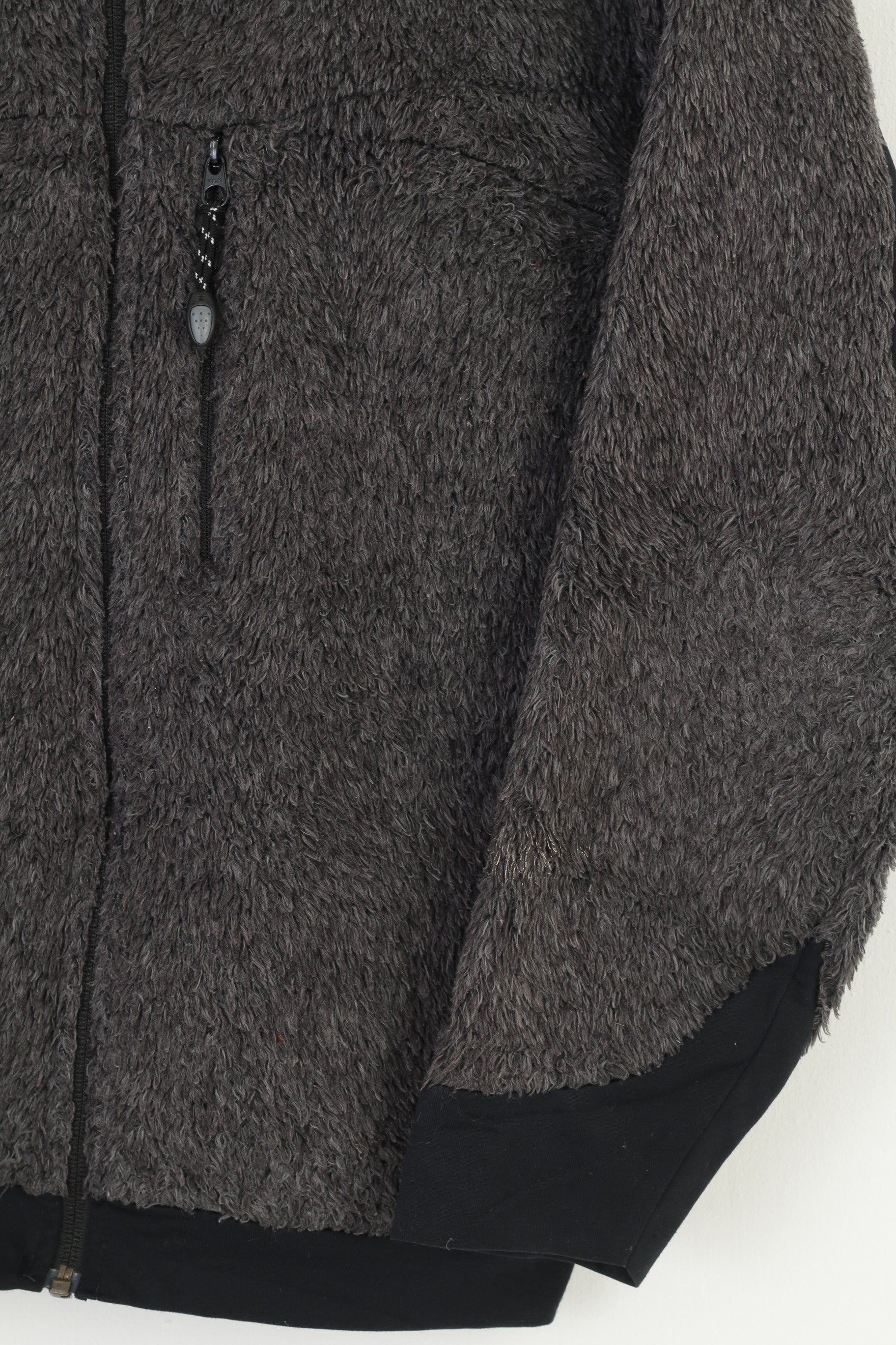 Sprayway Women 12 M Fleece  Sweatshirt Grey Fluffy Full Zipper Padded Warm Vintage Top