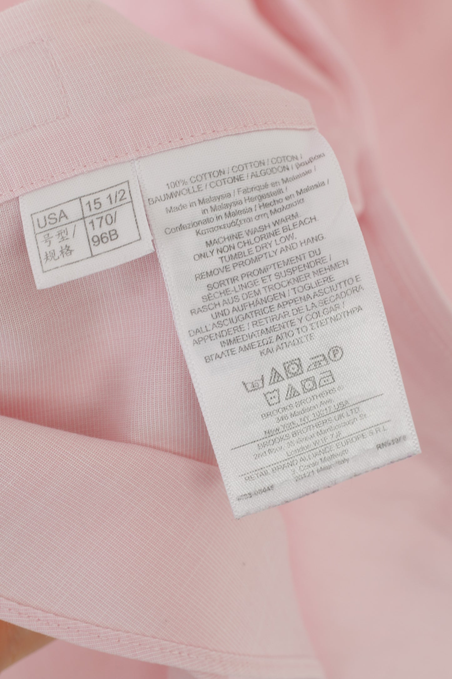 Brooks Brothers 15,5 34 L Chemise décontractée Poignet en coton rose Haut élégant à manches longues