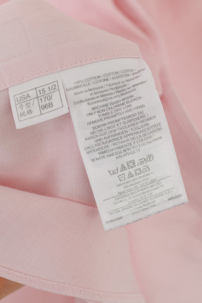 Brooks Brothers 15,5 34 L Chemise décontractée Poignet en coton rose Haut élégant à manches longues