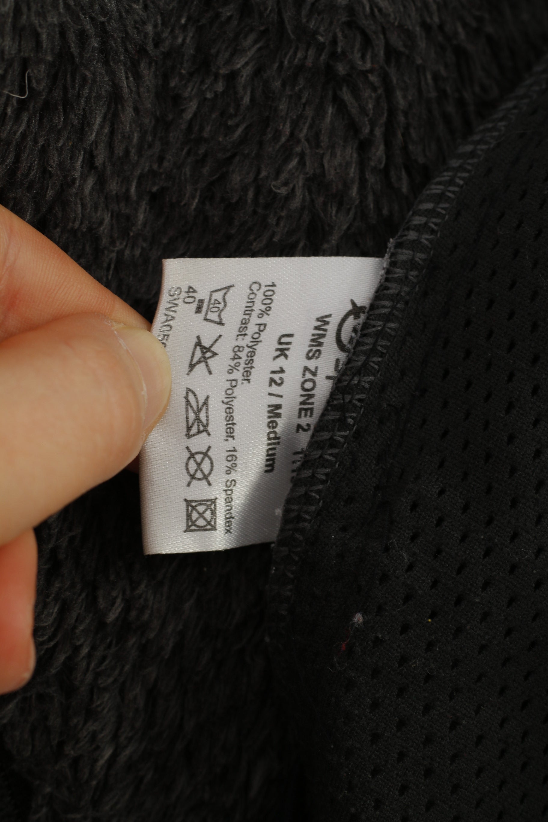 Sprayway Women 12 M Fleece  Sweatshirt Grey Fluffy Full Zipper Padded Warm Vintage Top