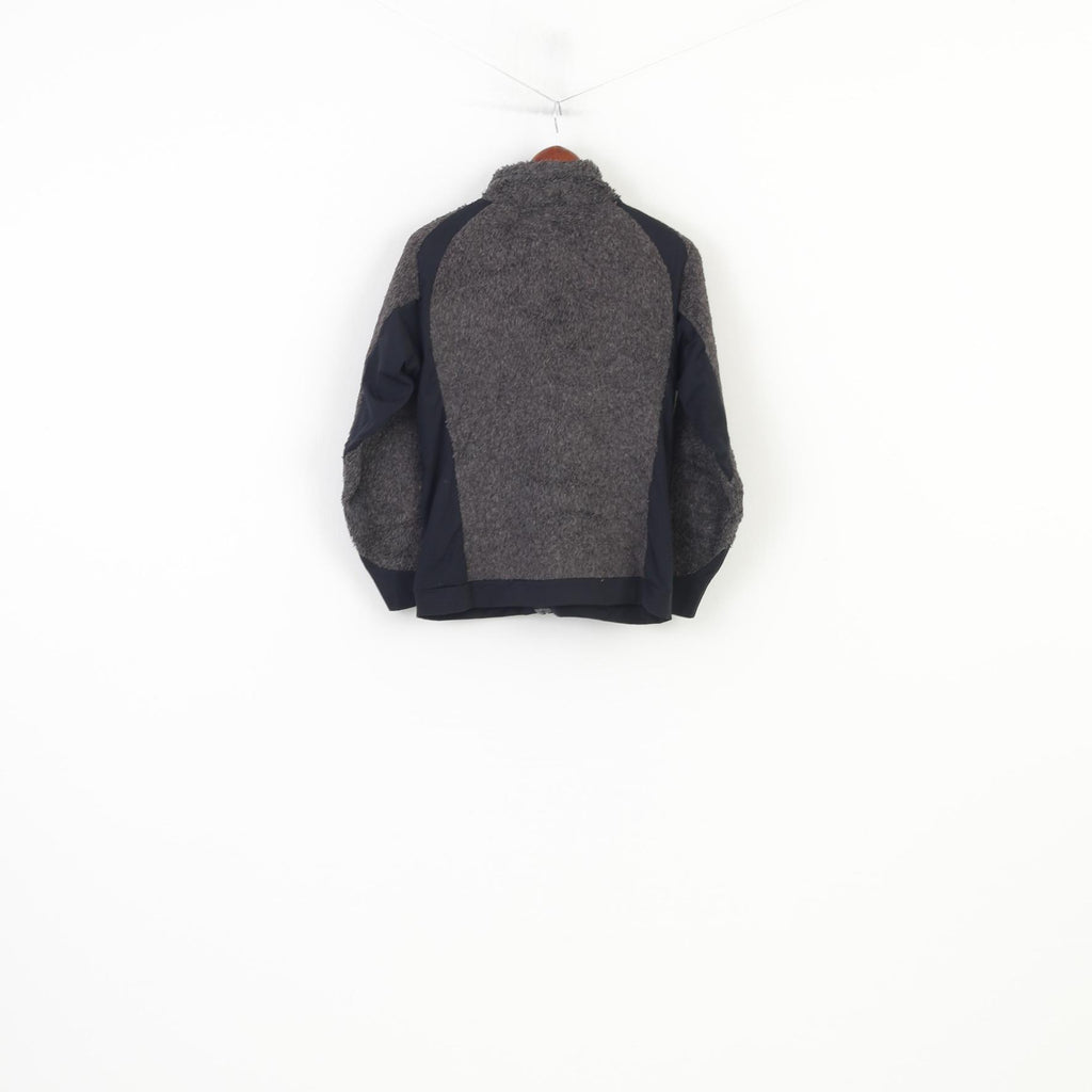 Sprayway Women 12 M Fleece  Sweatshirt Grey Fluffy Full Zipper Padded Warm Vintage Top