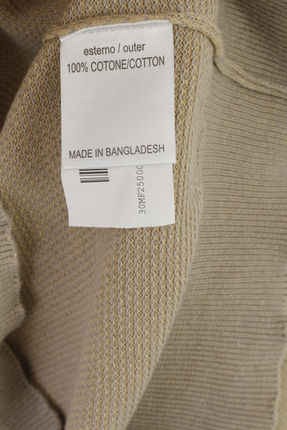 Nuovo Doppelganger Roma Uomo XXL (XL) Maglione Maglione elasticizzato classico in cotone grigio beige