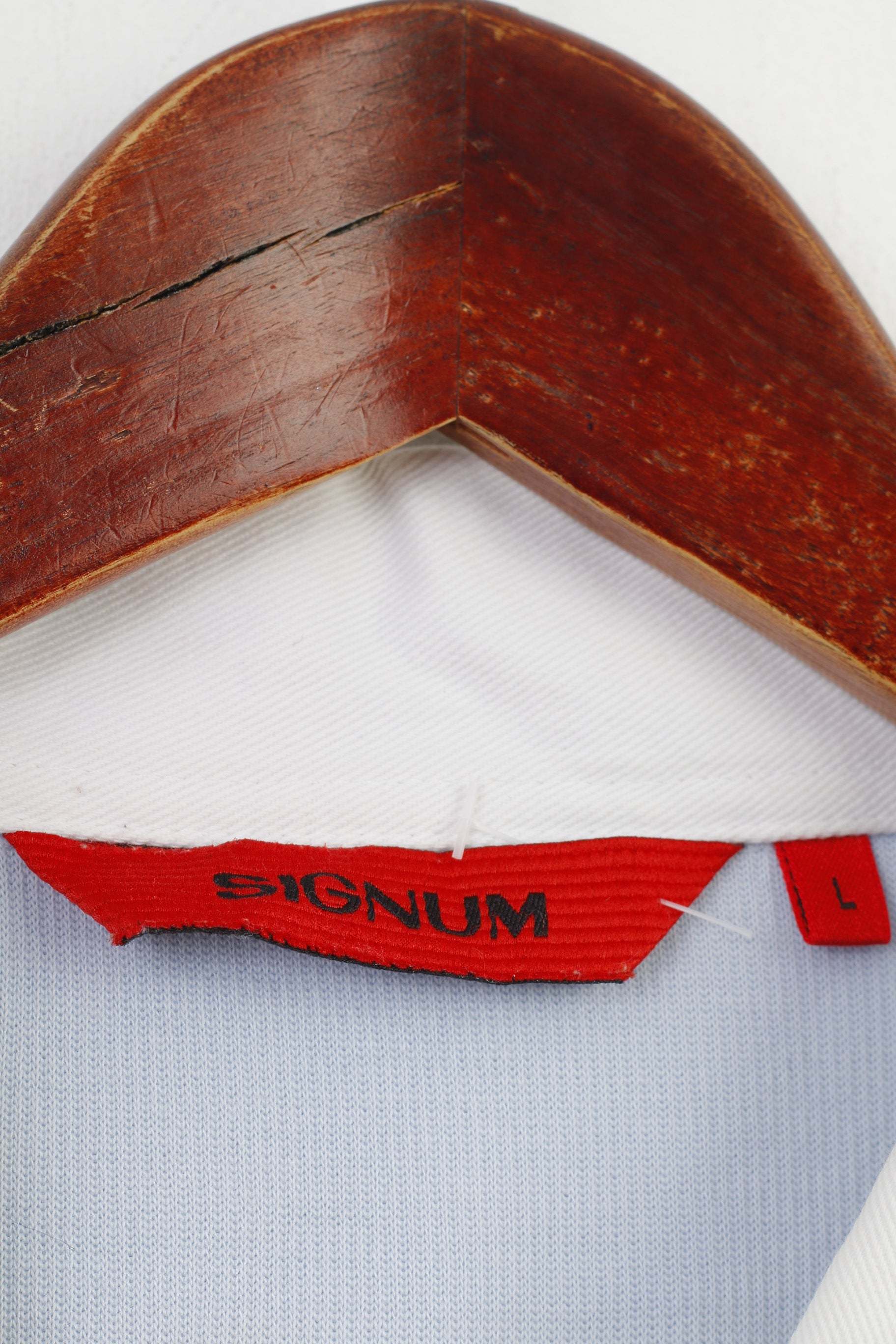 Signum Men L Polo Shirt Blue Cotton Long Sleeve Polo Sporting Palm Beach Collar Bottoms  Top