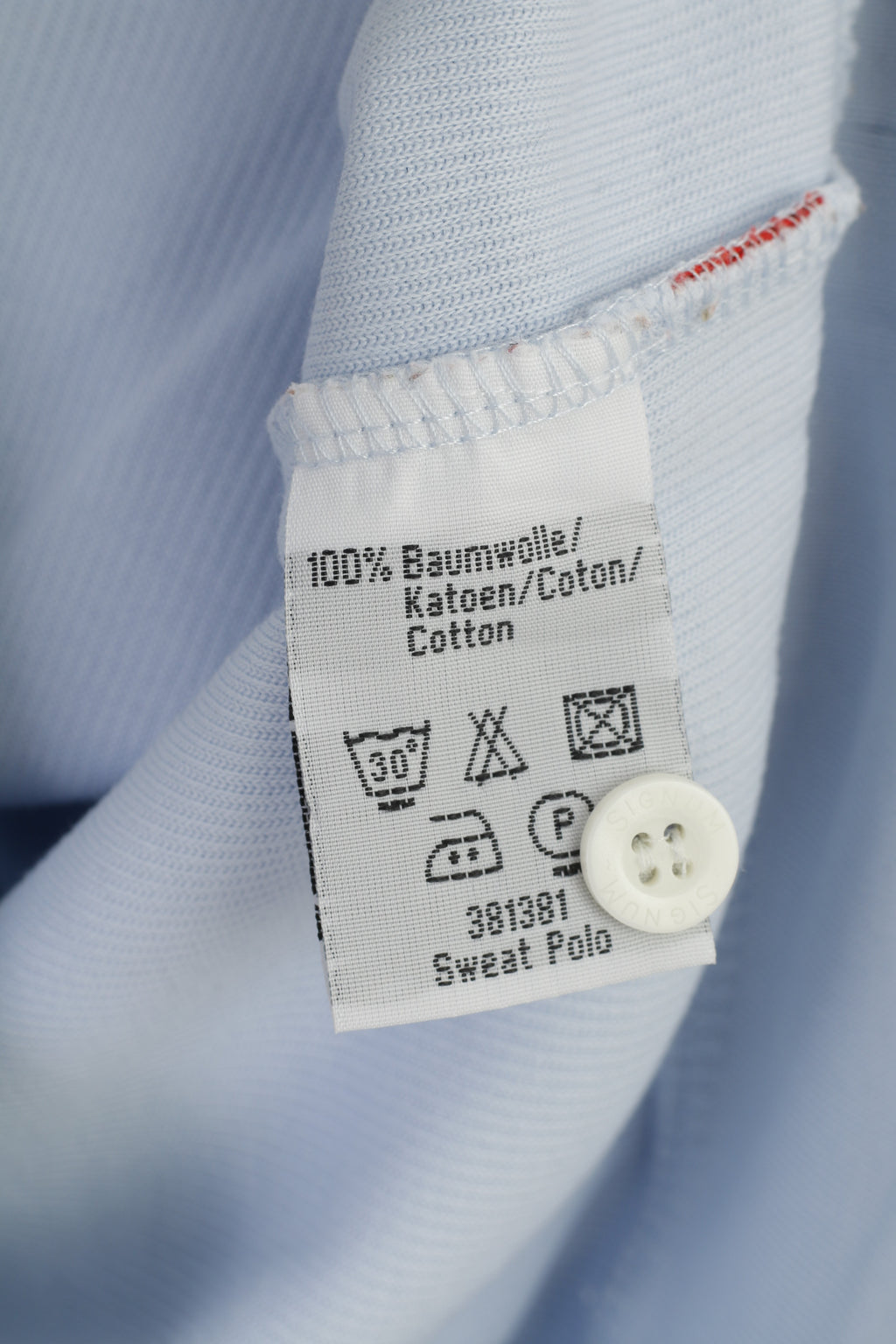 Signum Men L Polo Shirt Blue Cotton Long Sleeve Polo Sporting Palm Beach Collar Bottoms  Top