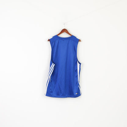 Maglia Adidas da uomo M blu lucido Clima 365 senza maniche in jersey sportivo