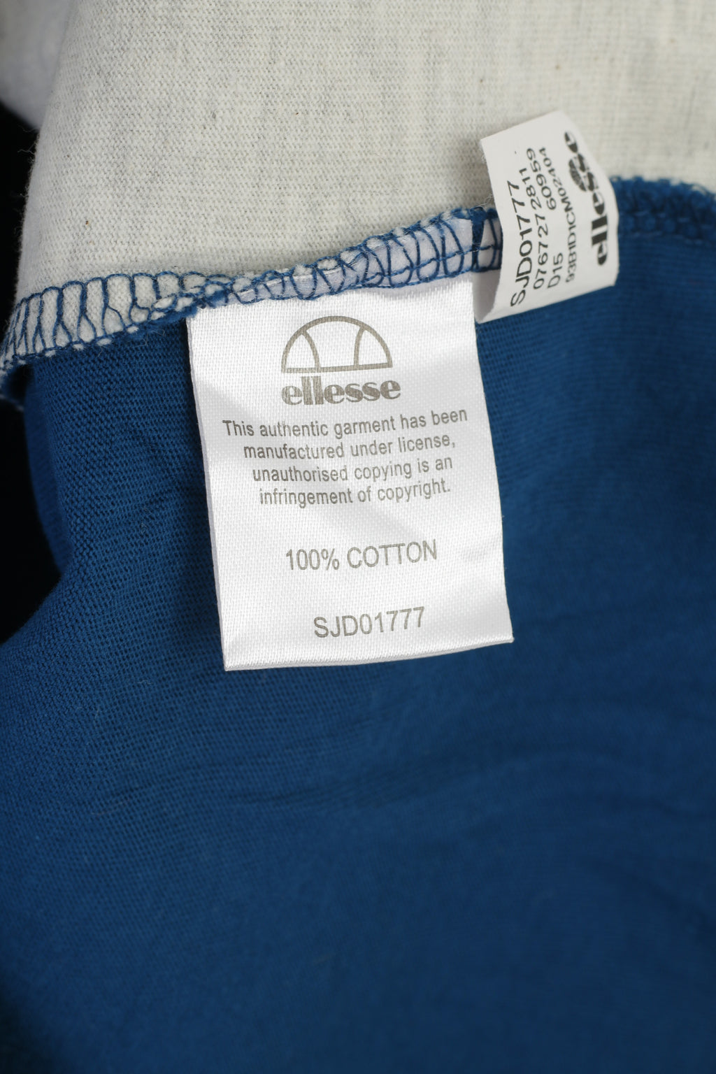 Ellesse T-shirt da uomo M Top sportivo con logo grande in cotone grigio girocollo 