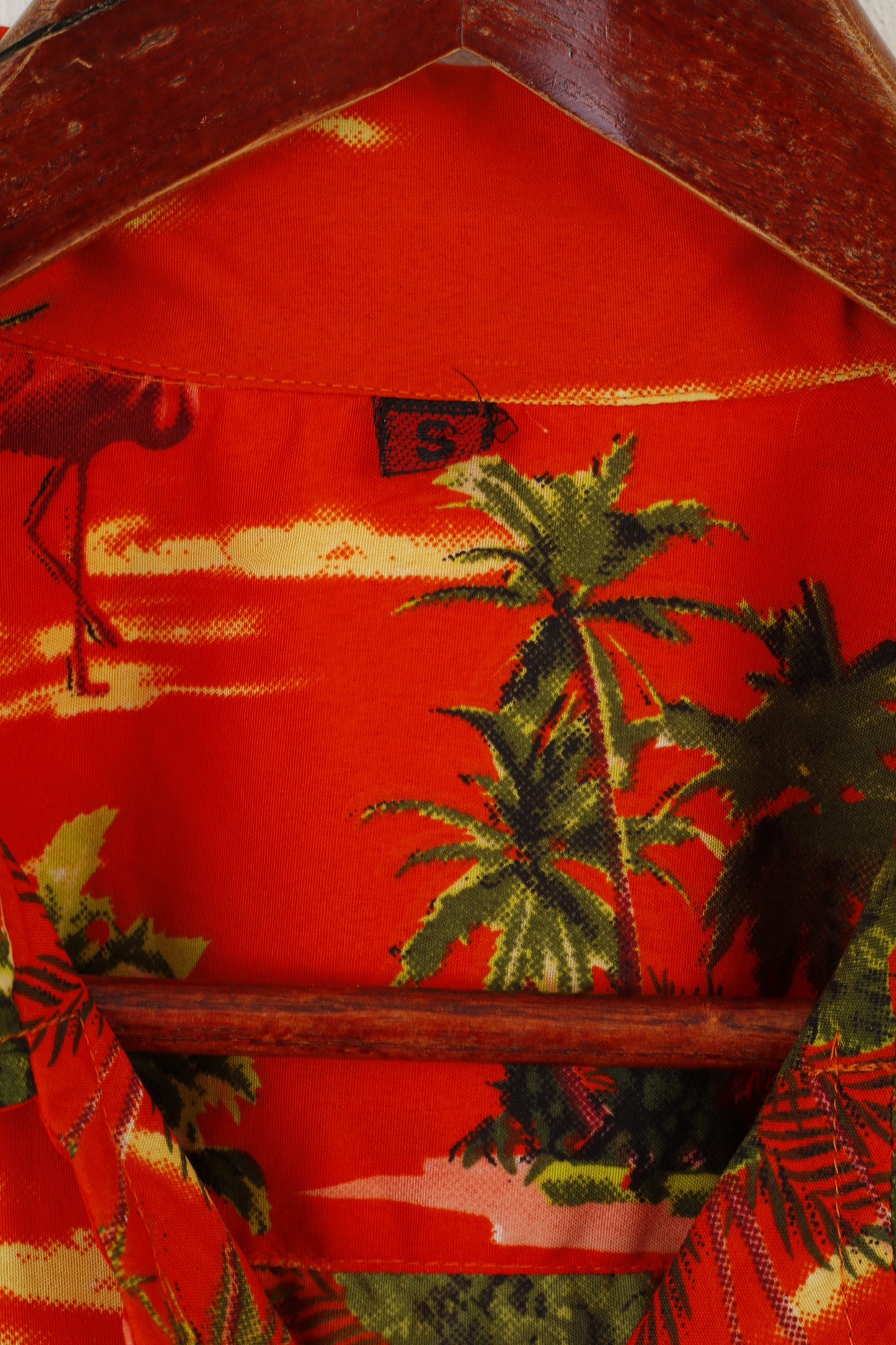Camicia casual da uomo vintage Top estivo stampato con palme tascabili arancioni lucide