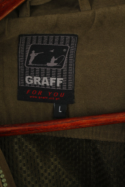 Graff For You Men L Veste Kaki Chasse Pêche Plein Air Fermeture Éclair Complète