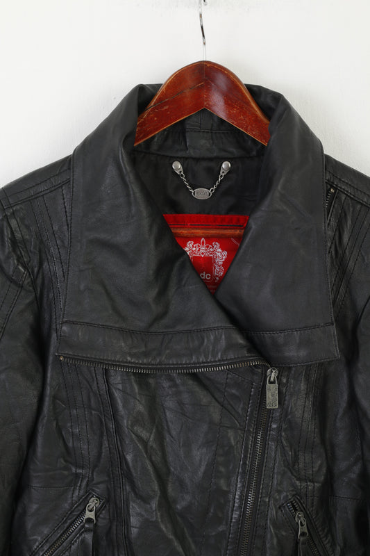 EDC Women S Jacket Black Sheep Leather Biker Soft Designed Ramons Zip Up Top