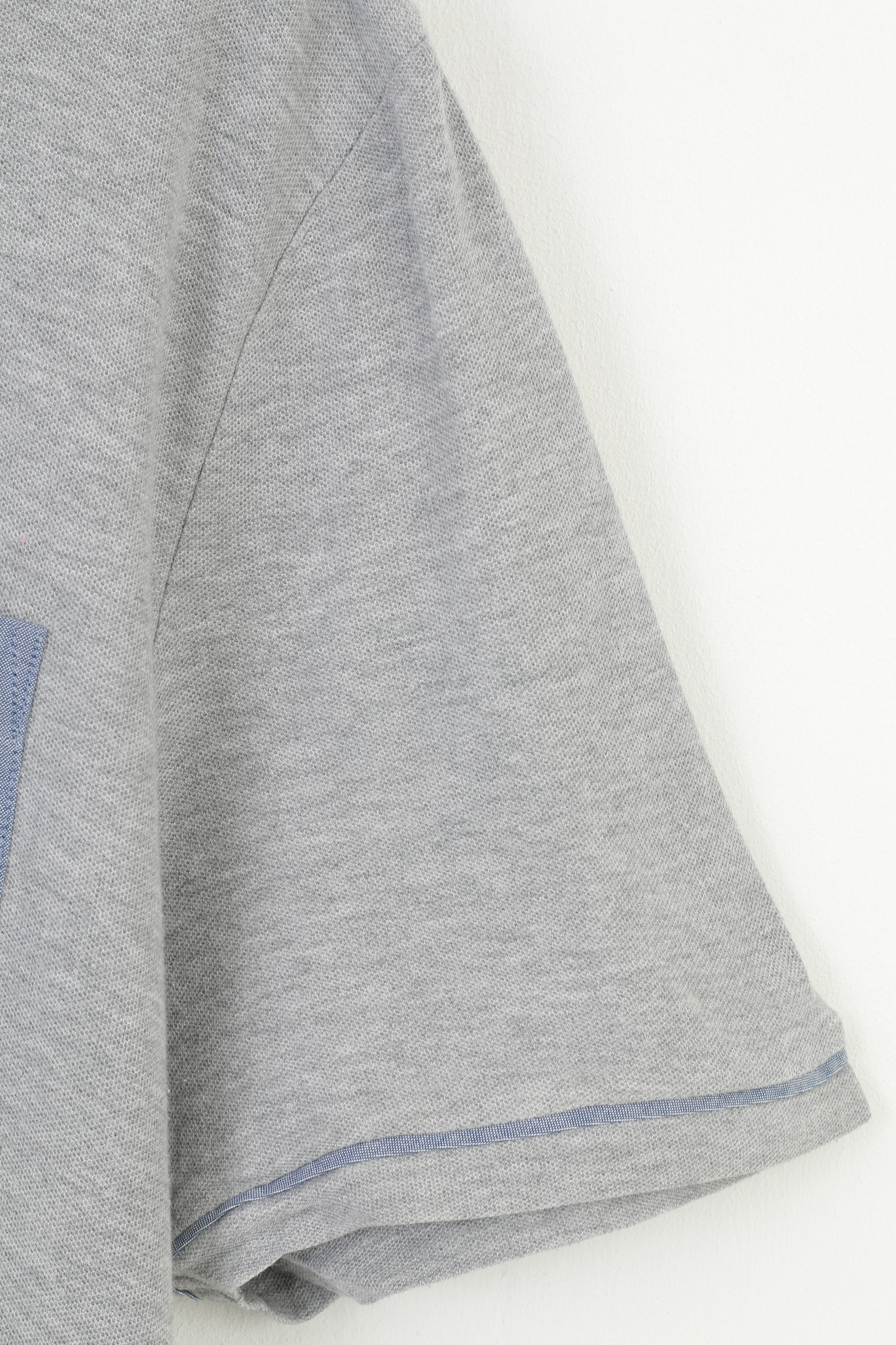 Original Penguin Men XXL Polo Shirt Grey Cotton Heritage Slim Fit Collar Bottoms Vintage  Top