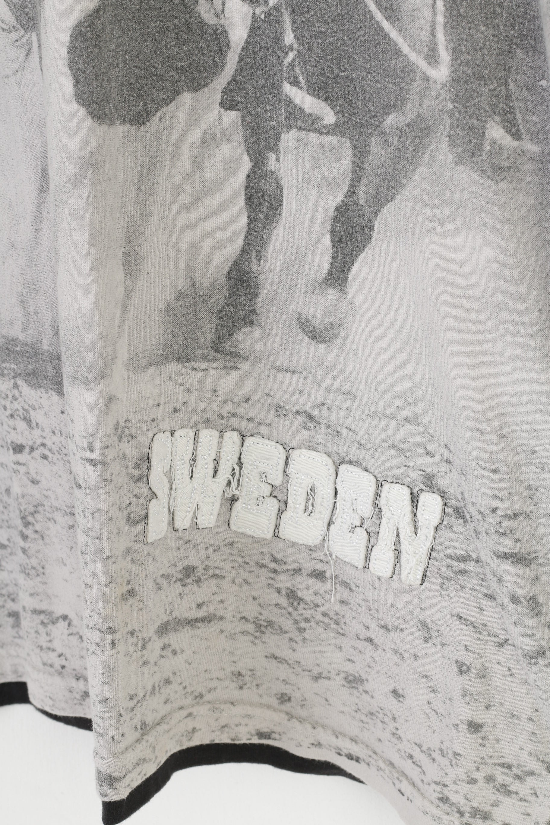 Original Design Men XL T-Shirt Graphic High Chaparral Cotton Ola Nesje Ab  Sweden Crew Neck  Black Top