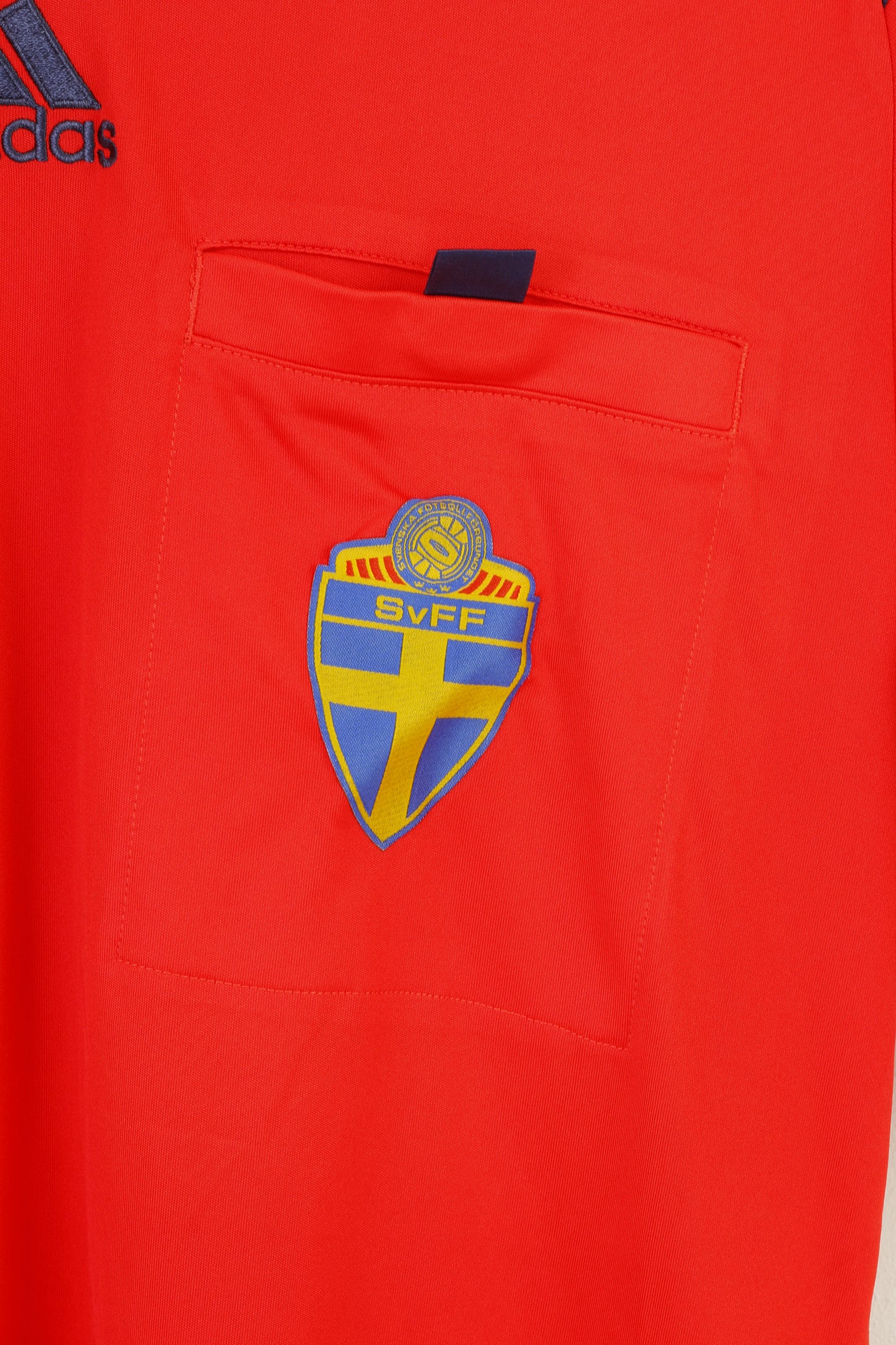 Maglia Adidas da uomo M rossa Football Club Svenska Fotbollförbundet girocollo allenamento sportivo top