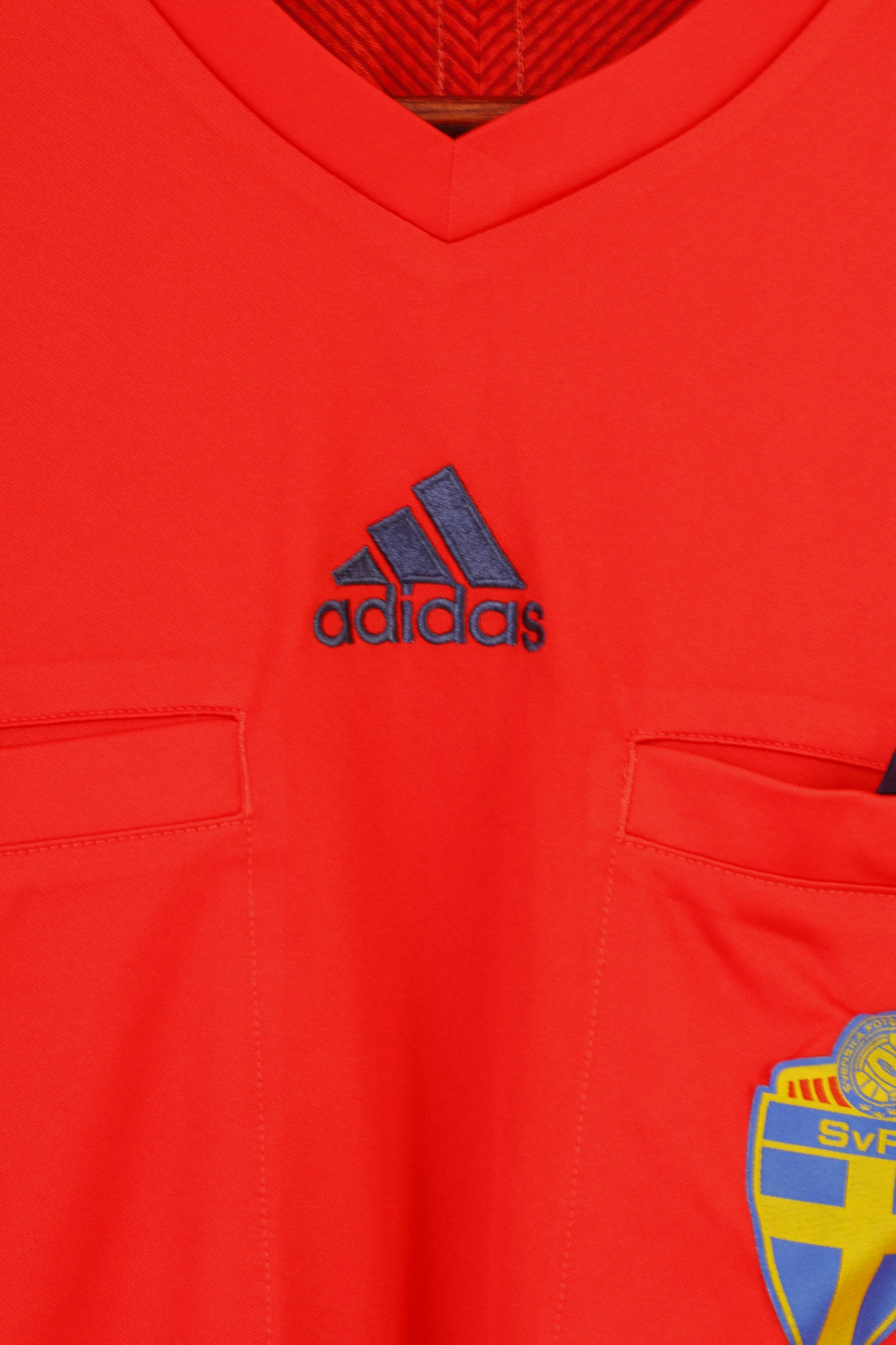 Adidas Men M Shirt Red Football Club Svenska Fotbollförbundet Crew Neck Training Sportswear  Top