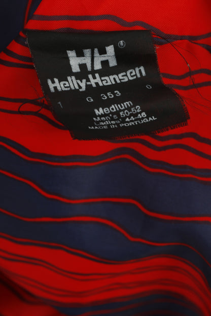 Helly Hansen Men M Jacket Red Nylon Waterproof Vintage Hidden Hood Sailing Top