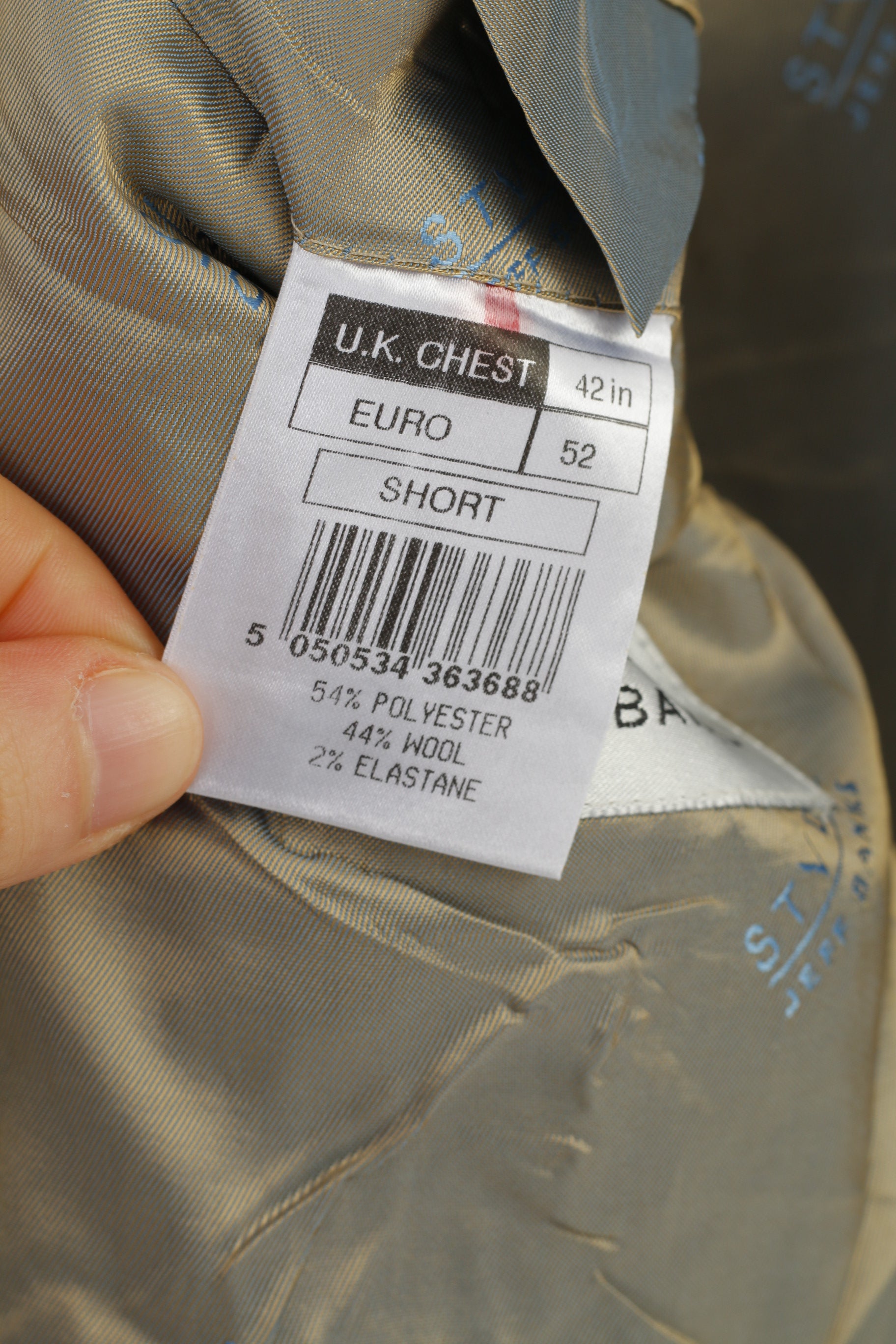 Studio Jeff Banks Men 52 42  Blazer Brown Striped Viscose Single Breasted Shoulder Pads Jacket