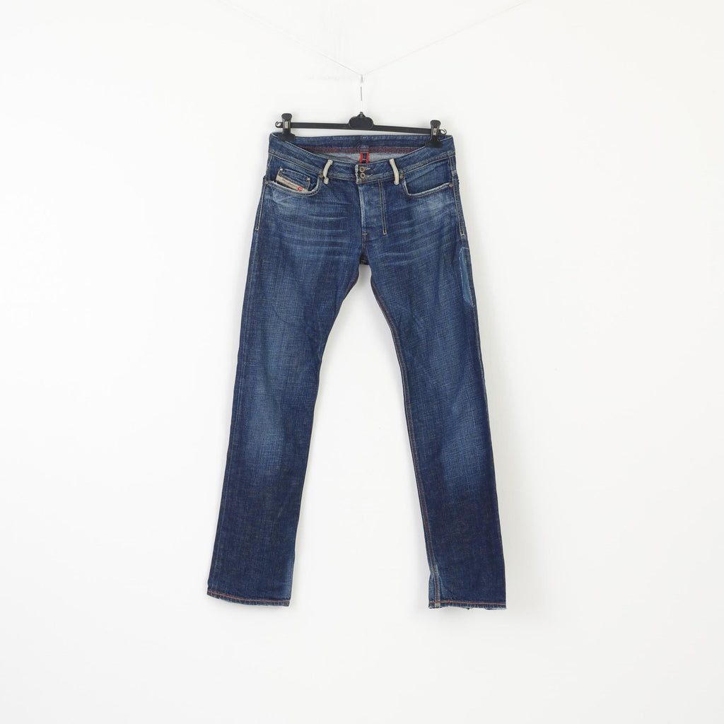 Diesel Industry Men 32 Jeans Trousers Navy Cotton Denim Made in Italy Straight Pants
