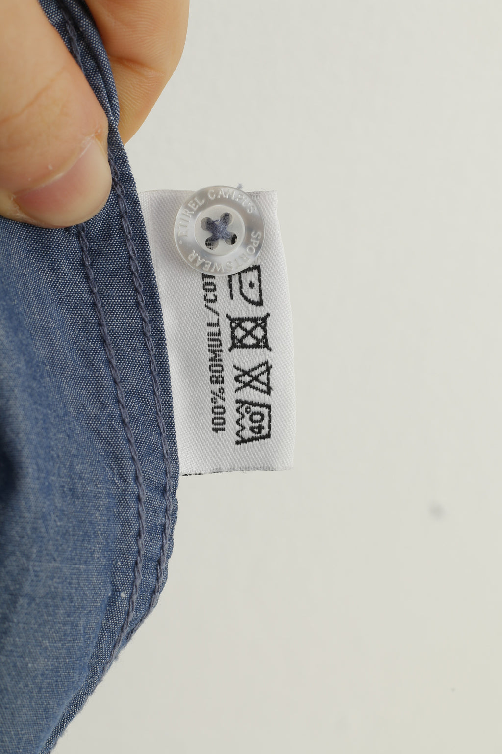 Etirel Campus Sportswear Men M Casual Shirt Blue  Cotton Short Sleeve Pockets Classic Vintage Top