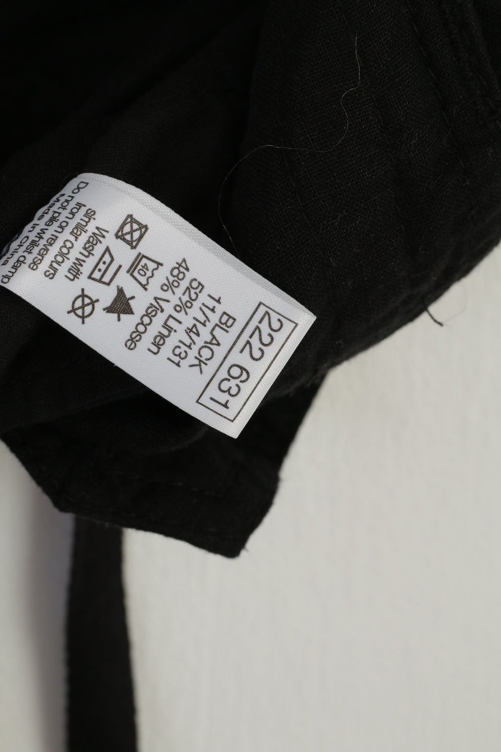 M&amp;Co Femme 14 Pantalon Noir Lin Viscose Mélangé Été Jambe Large Coulottes