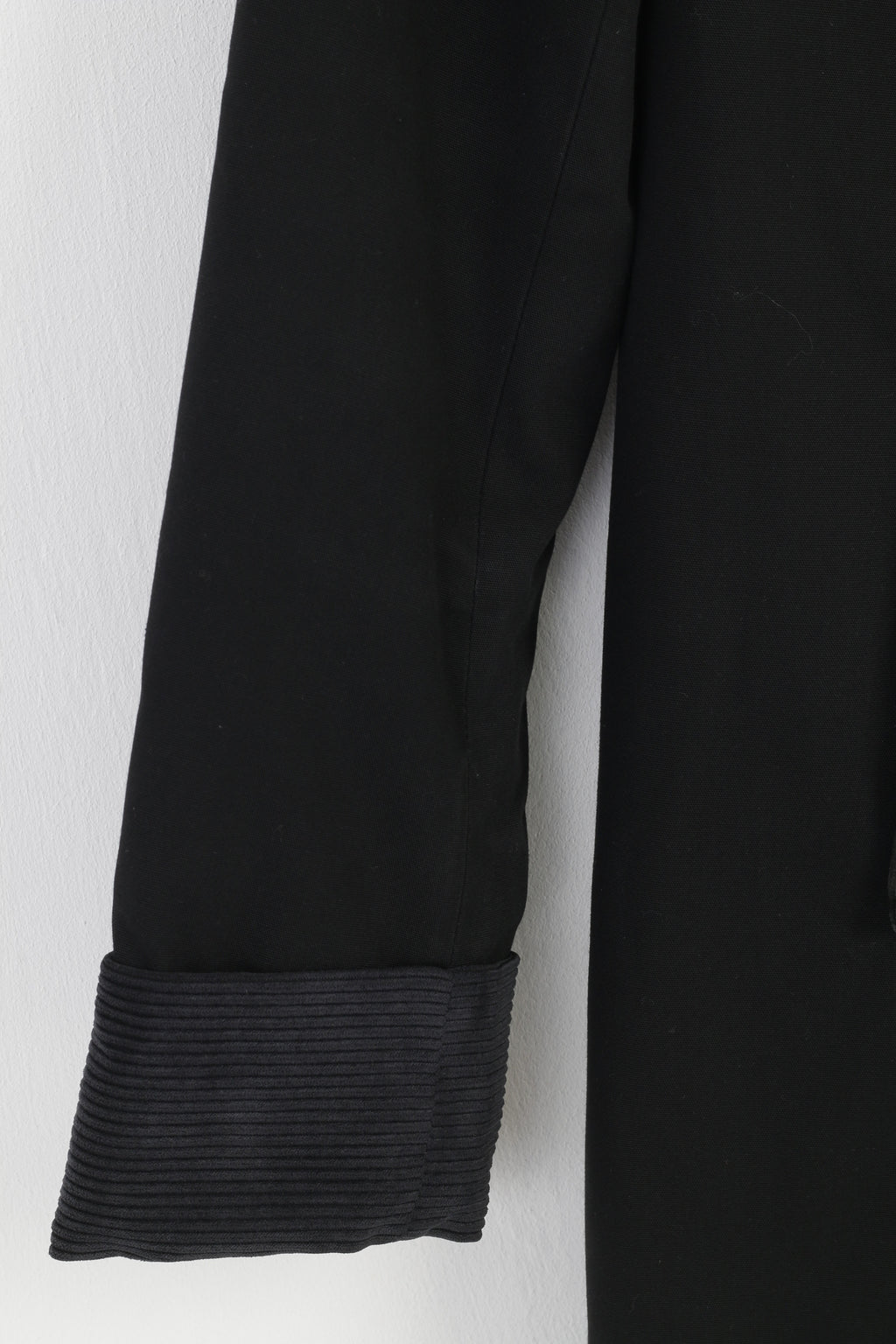 Fenno-Sport Women 38 M Coat Padded Black Double Breasted Trench Vintage Collar Pockets Jacket Top