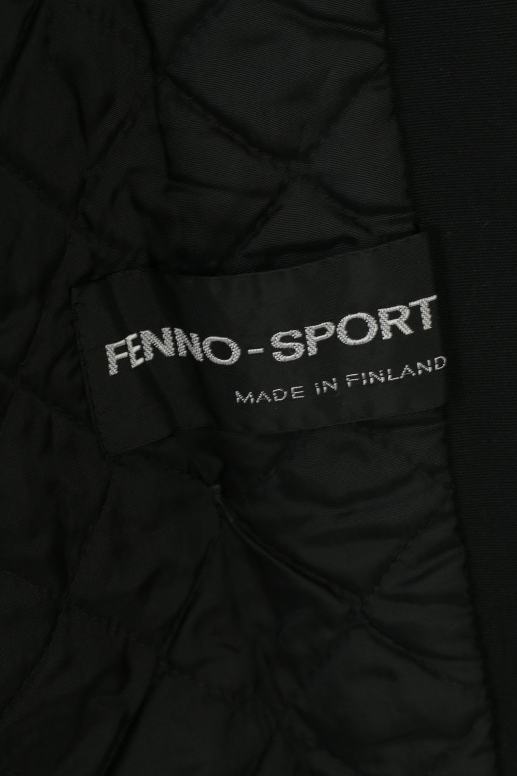 Fenno-Sport Women 38 M Coat Padded Black Double Breasted Trench Vintage Collar Pockets Jacket Top