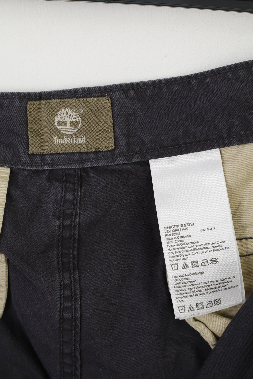 Timberland Hommes 40 56 Shorts Marine Coton Randonnée En Plein Air Bermuda Classique