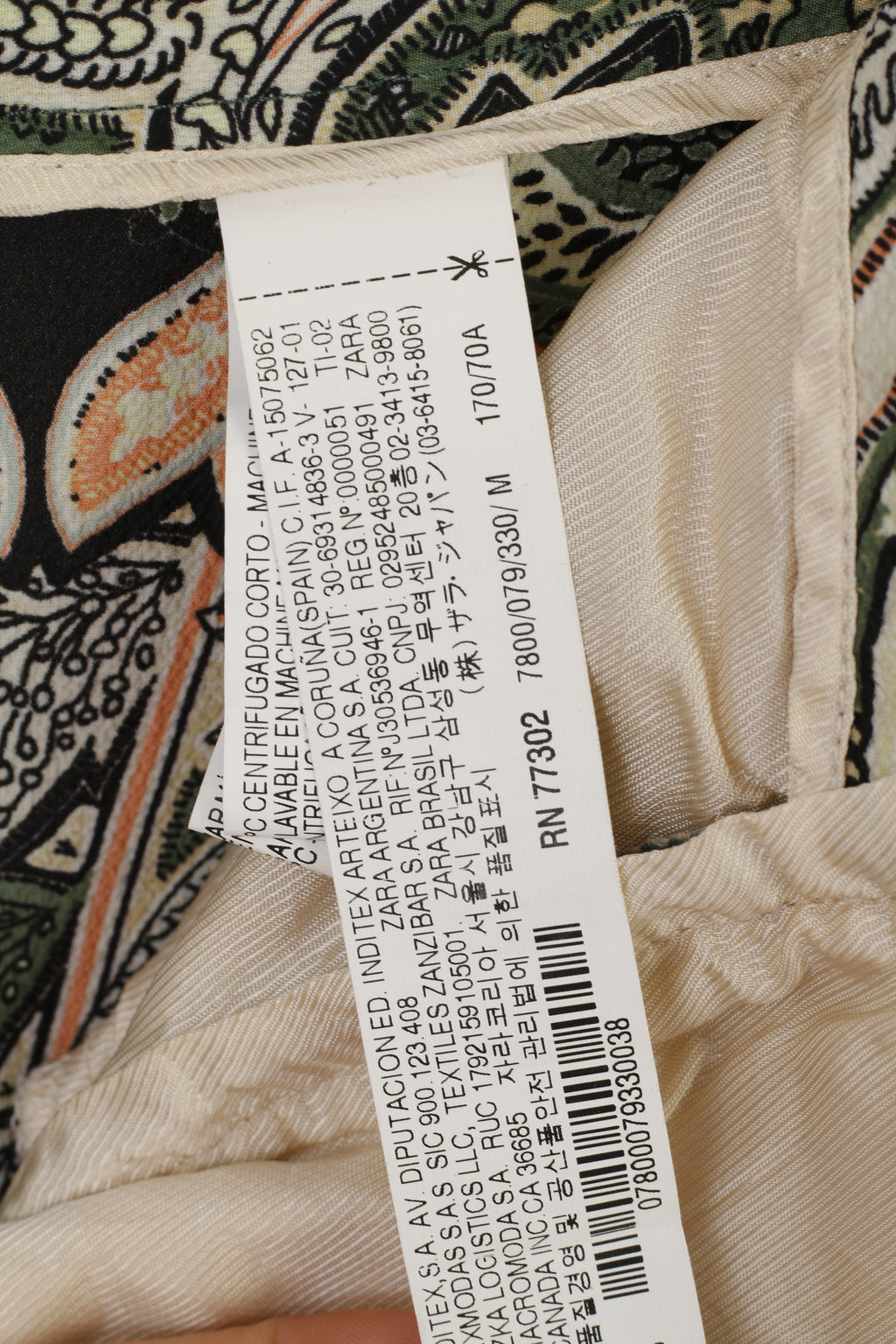 Zara Basic Women M Pantalon Vert Imprimé Floral Ceinturé Jambe Large Pantalon Long