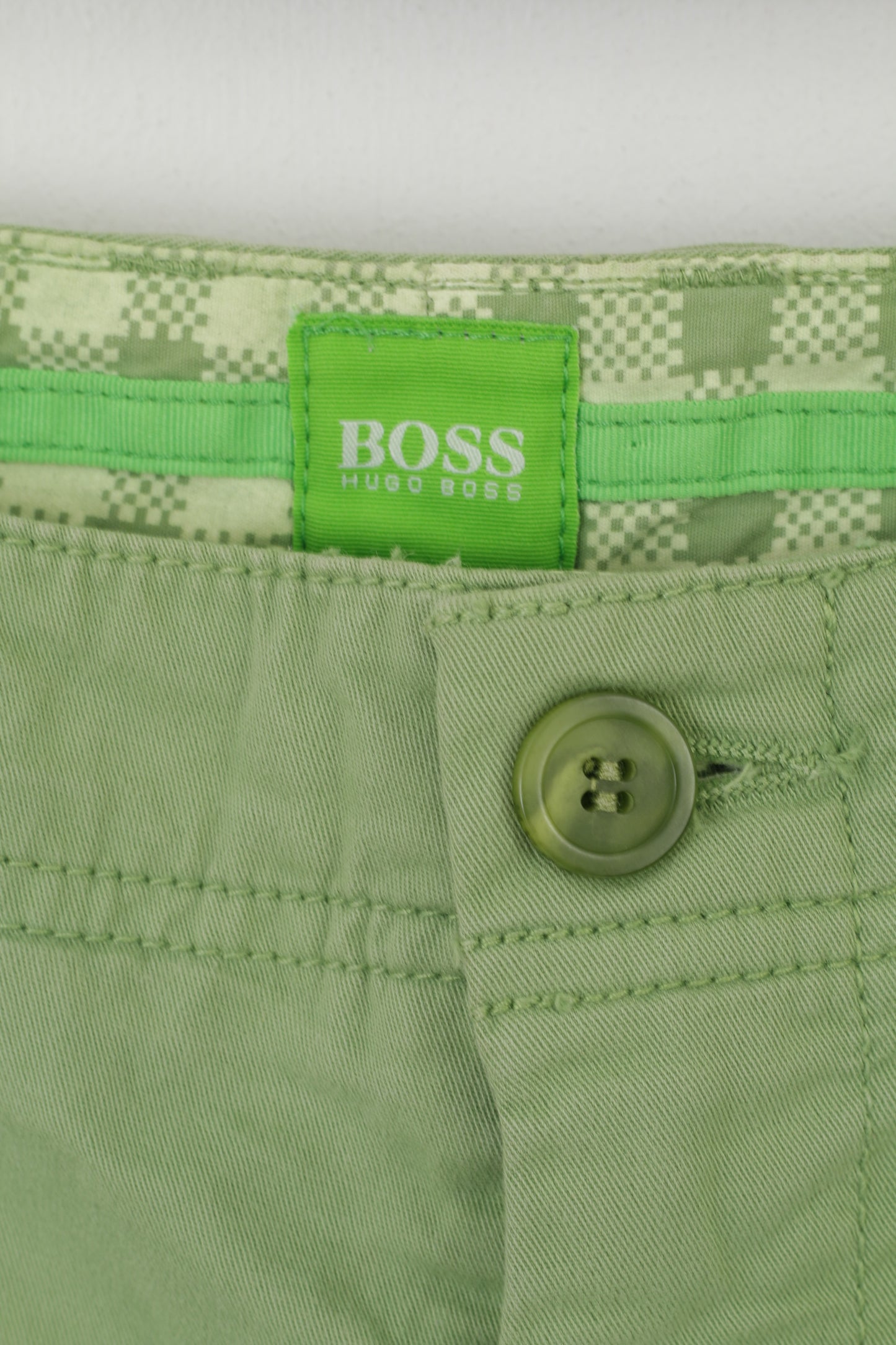 Hugo Boss Men 30 46 Trousers Green Cotton Lakany-D Slim Fit Casual Pants