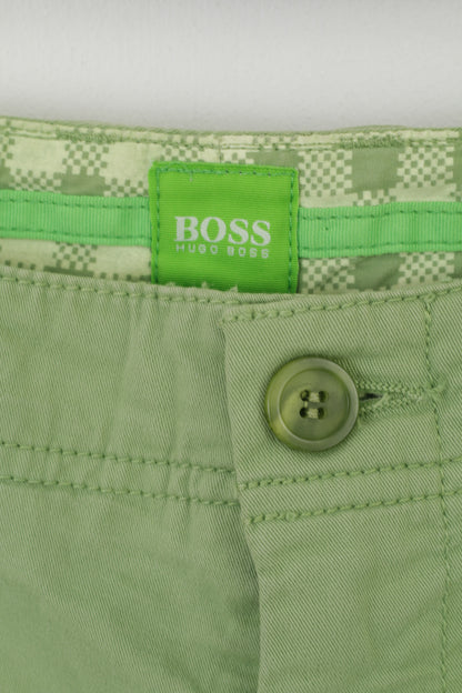 Hugo Boss Hommes 30 46 Pantalon Vert Coton Lakany-D Slim Fit Pantalons décontractés