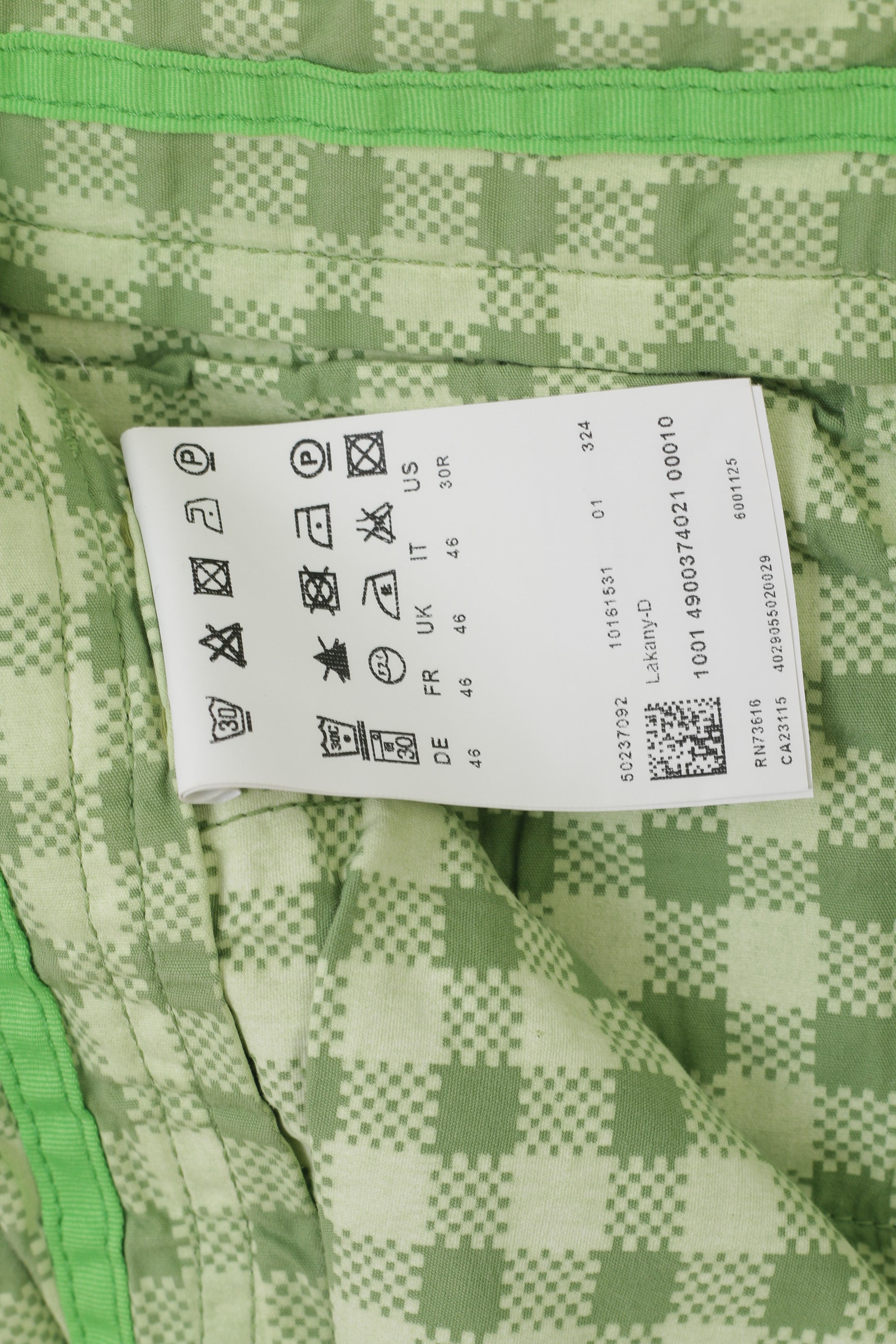 Hugo Boss Hommes 30 46 Pantalon Vert Coton Lakany-D Slim Fit Pantalons décontractés