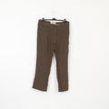 Next Men 38 Trousers Brown 100% Linen Pockets Summer Casual Pants