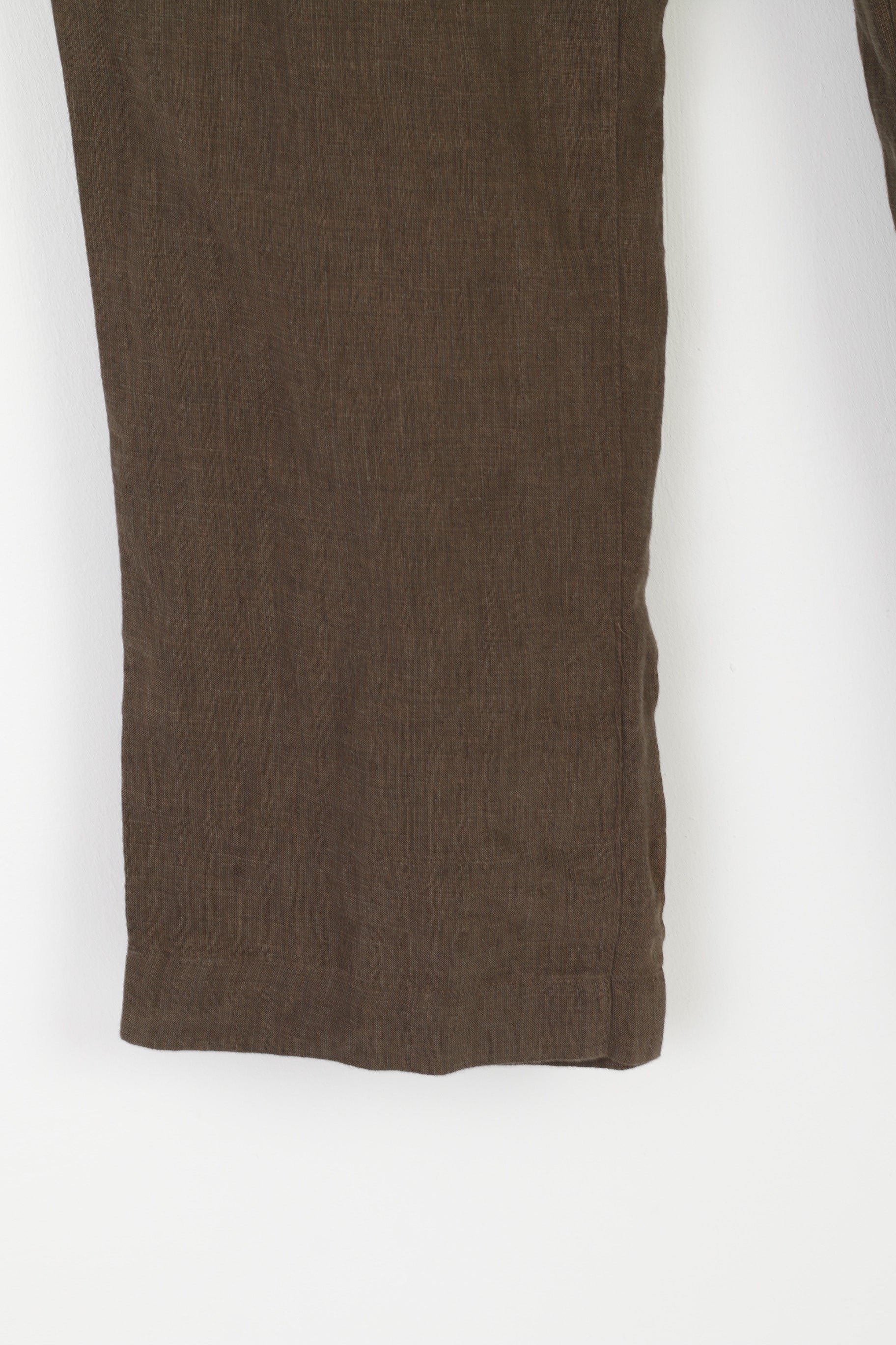 Suivant Hommes 38 Pantalons Marron 100% Lin Poches Pantalons Décontractés D'été