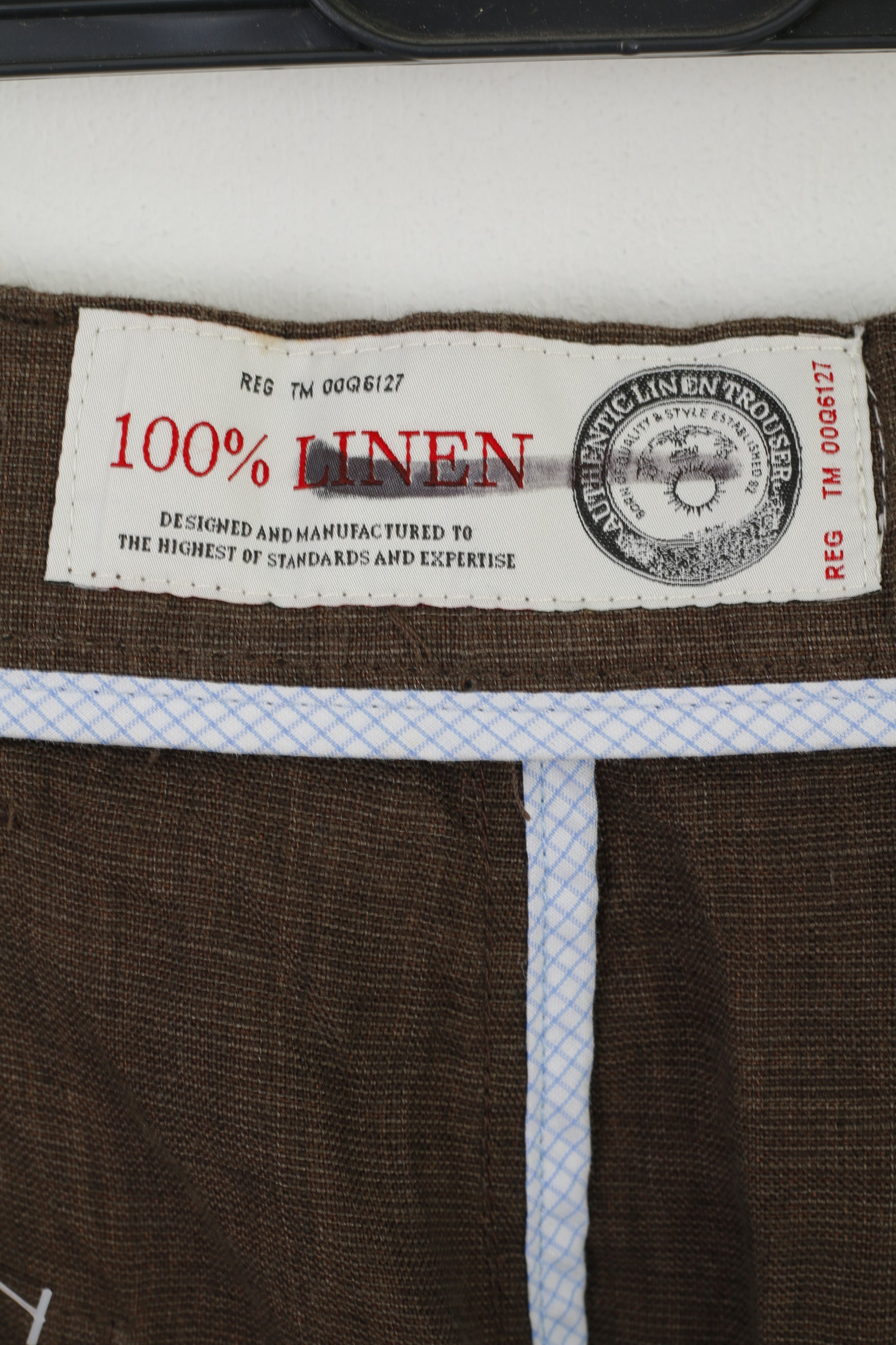 Suivant Hommes 38 Pantalons Marron 100% Lin Poches Pantalons Décontractés D'été