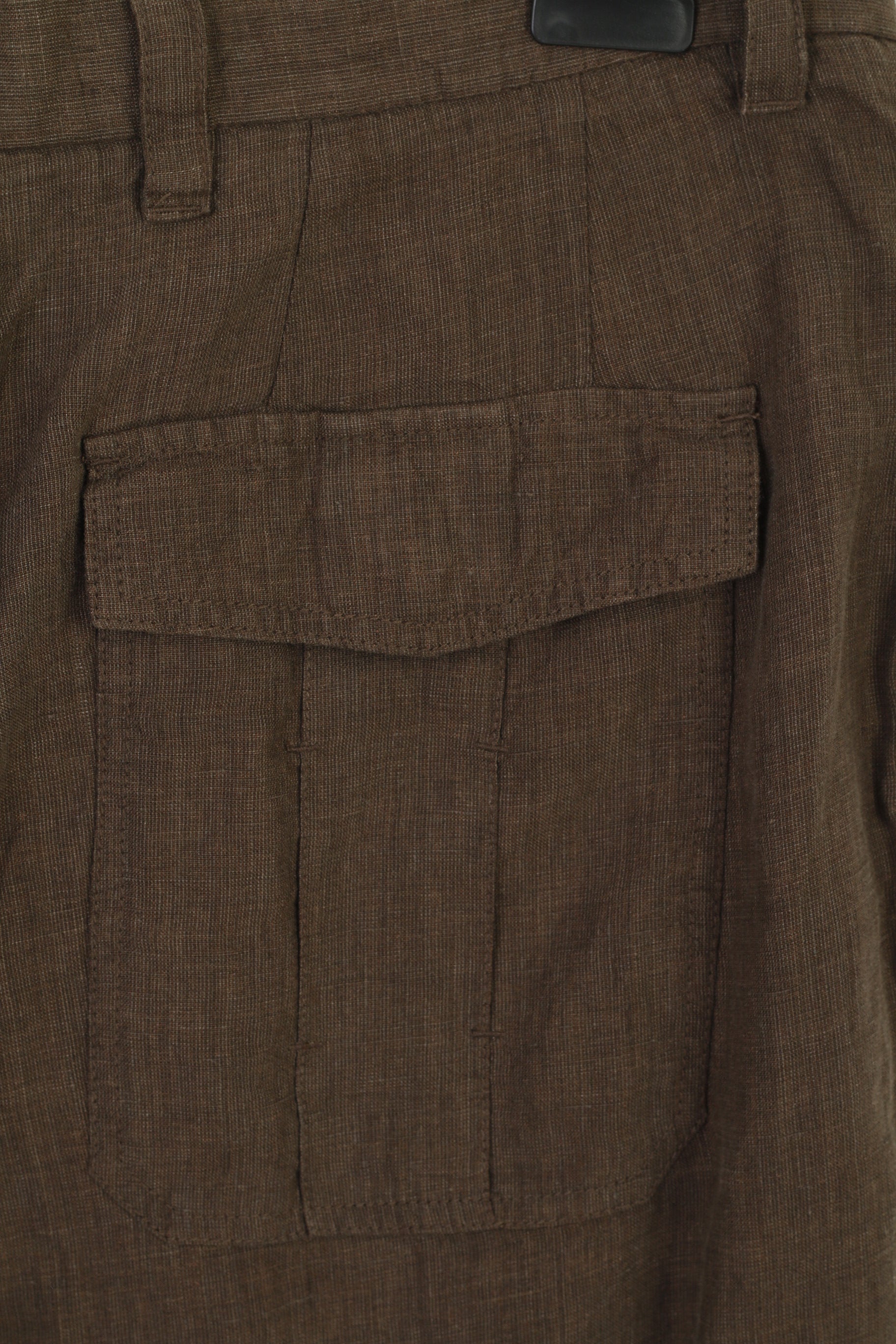 Suivant Hommes 38 Pantalons Marron 100% Lin Poches Pantalons Décontractés D'été