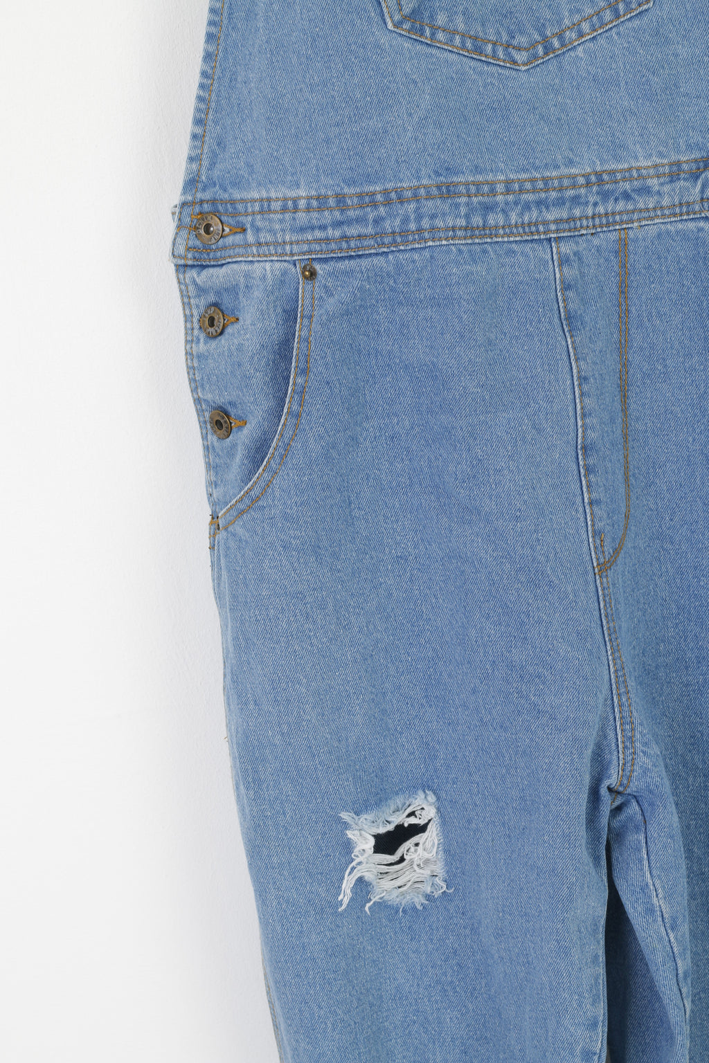 Liquor N Poker Salopette en denim vieilli bleu pour homme 34 unisexe