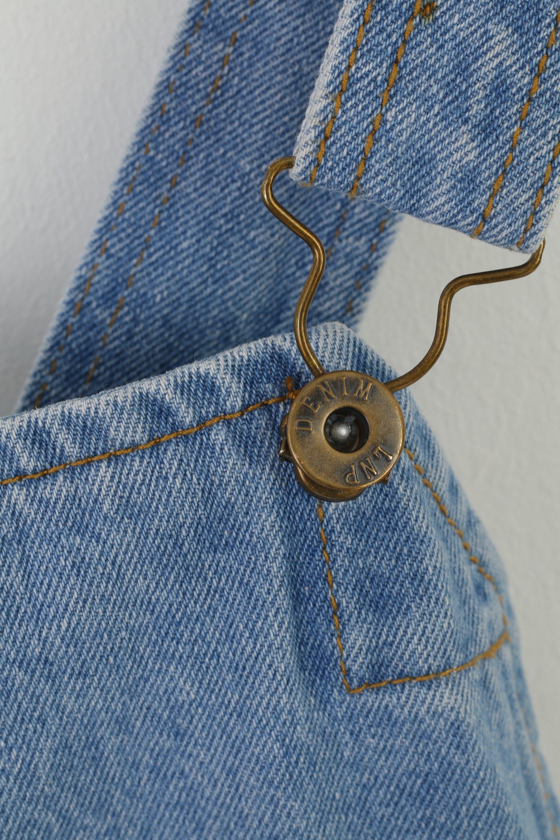 Liquor N Poker Salopette en denim vieilli bleu pour homme 34 unisexe