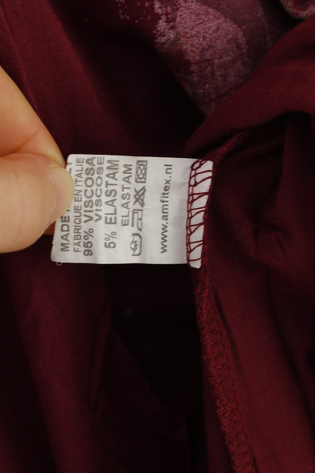 F De La Passion Chemise Femme Manches Longues Bordeaux Violet Élastique Col Rond Haut Graphique