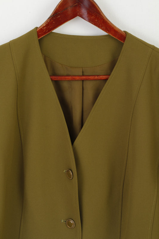 Eastex Heirloom Women 20 46 XL Blazer Green Shiny Sinlge Breasted Classic Jacket