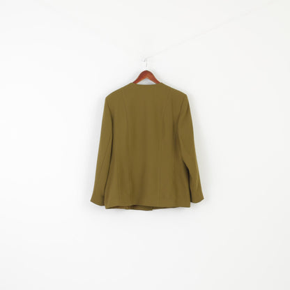 Eastex Heirloom Women 20 46 XL Blazer Green Shiny Sinlge Breasted Classic Jacket