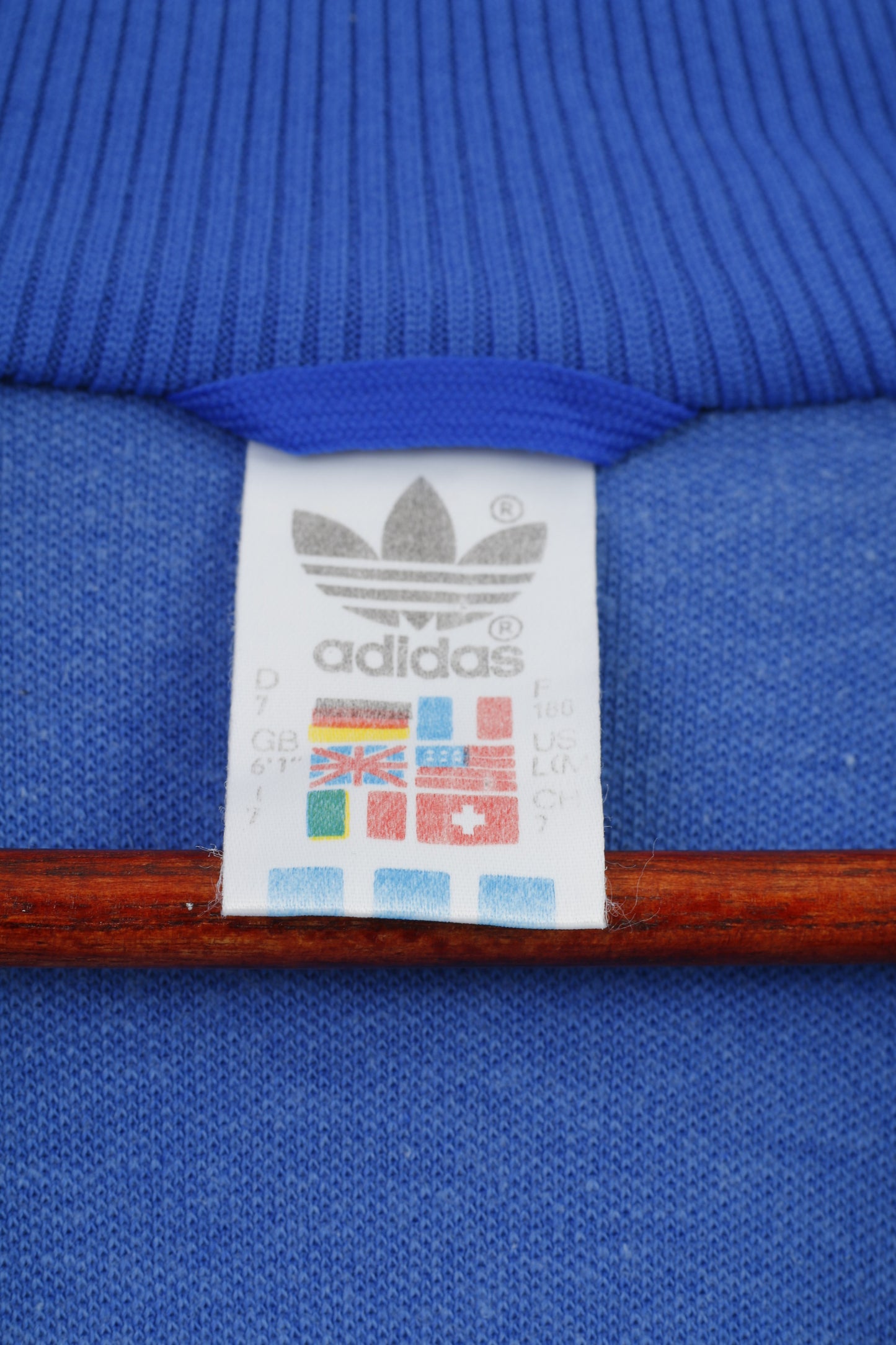 Adidas Homme 7 L 180 Sweat Bleu ESV West Loma-Sport Nurnberg Vintage Zip Up Top
