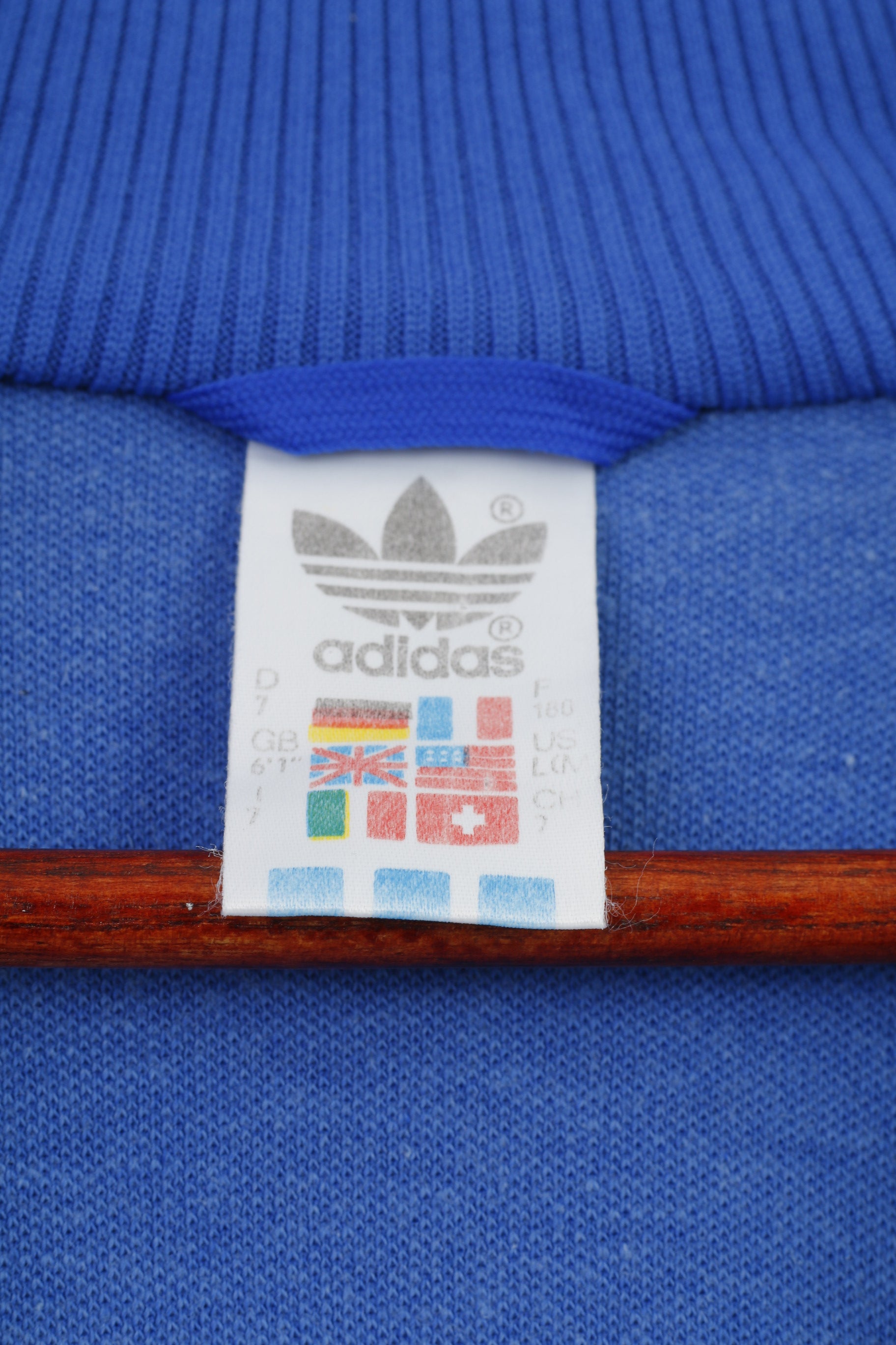 Adidas Men 7 L 180 Sweatshirt Blue ESV West Loma-Sport Nurnberg Vintage Zip Up Top