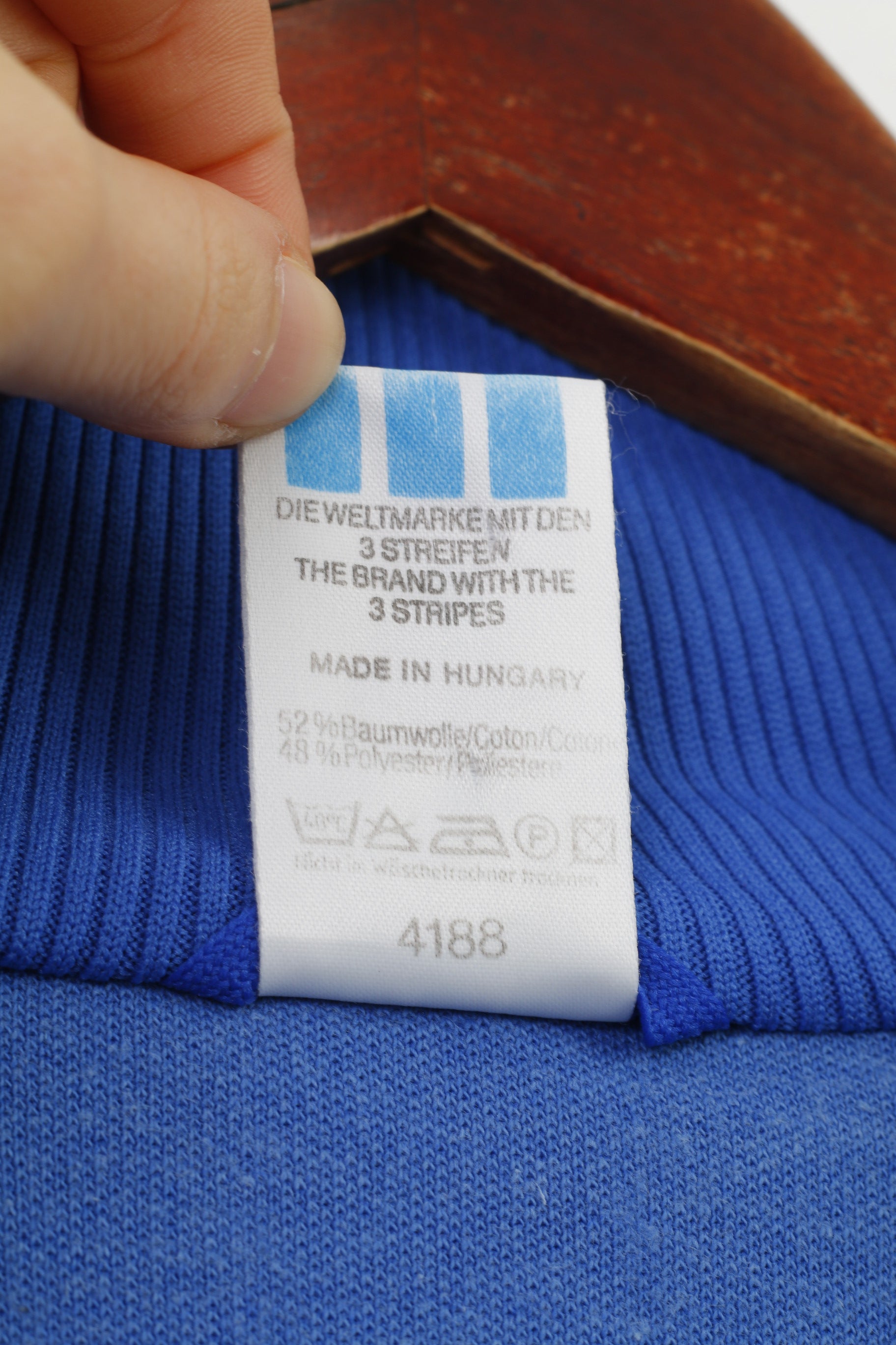 Felpa Adidas Uomo 7 L 180 Blu ESV West Loma-Sport Nurnberg Top con zip vintage