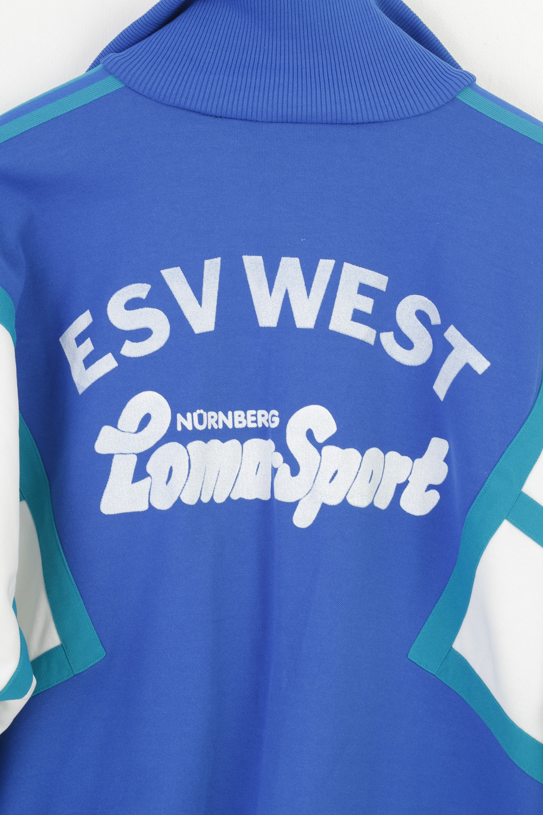 Felpa Adidas Uomo 7 L 180 Blu ESV West Loma-Sport Nurnberg Top con zip vintage