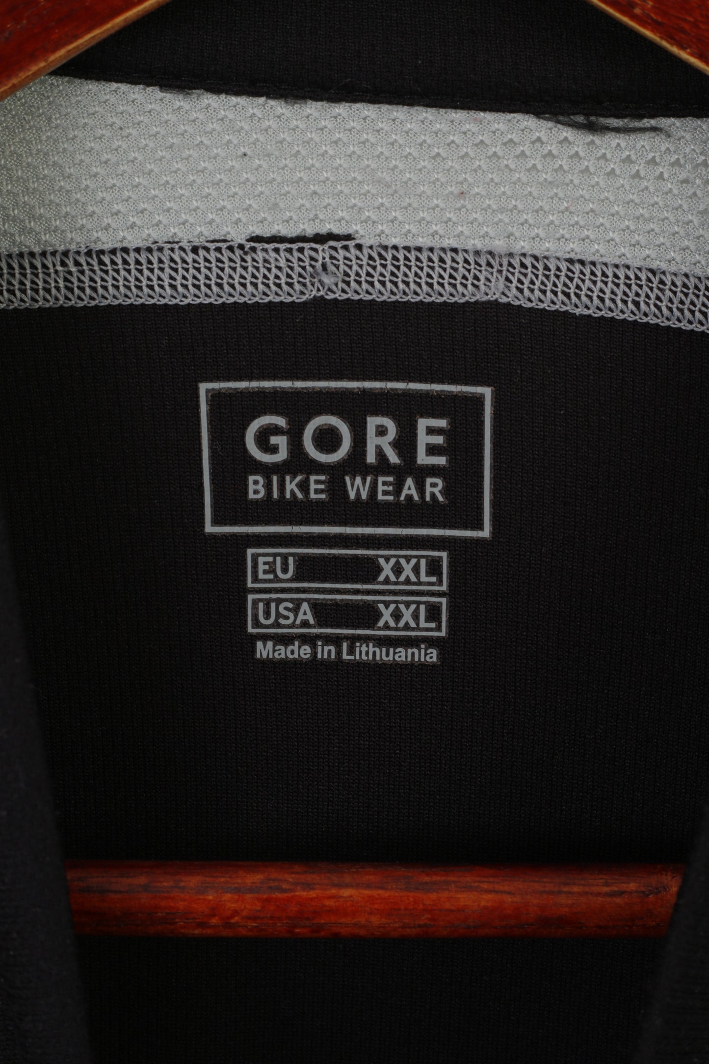 Gore Bike Wear Men XXL Shirt Black Cycling Activewear Reflective Zip Neck Jersey Top