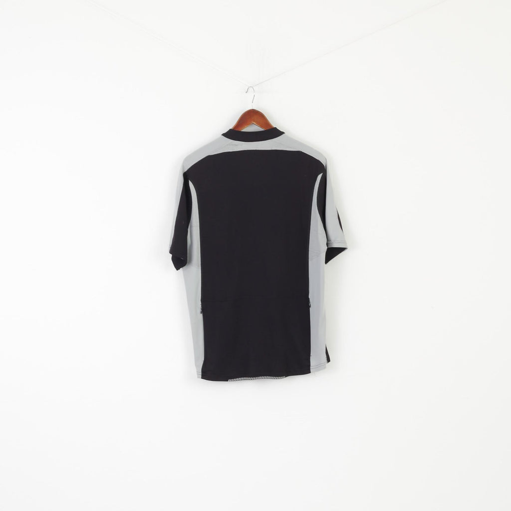 Gore Bike Wear Men XXL Shirt Black Cycling Activewear Reflective Zip Neck Jersey Top