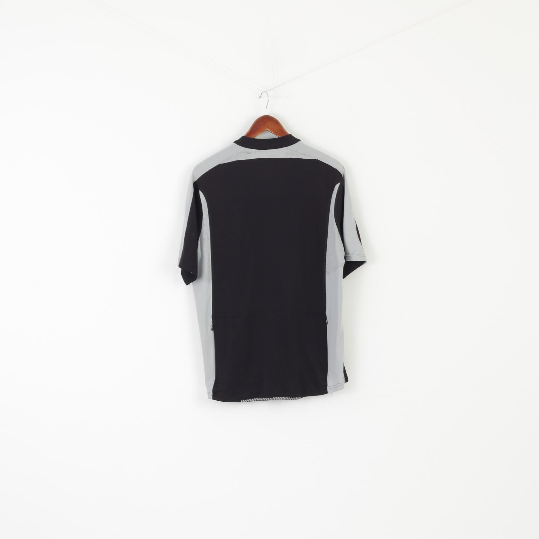 Gore Bike Wear Men XXL Shirt Black Cycling Activewear Reflective Zip Neck Jersey Top