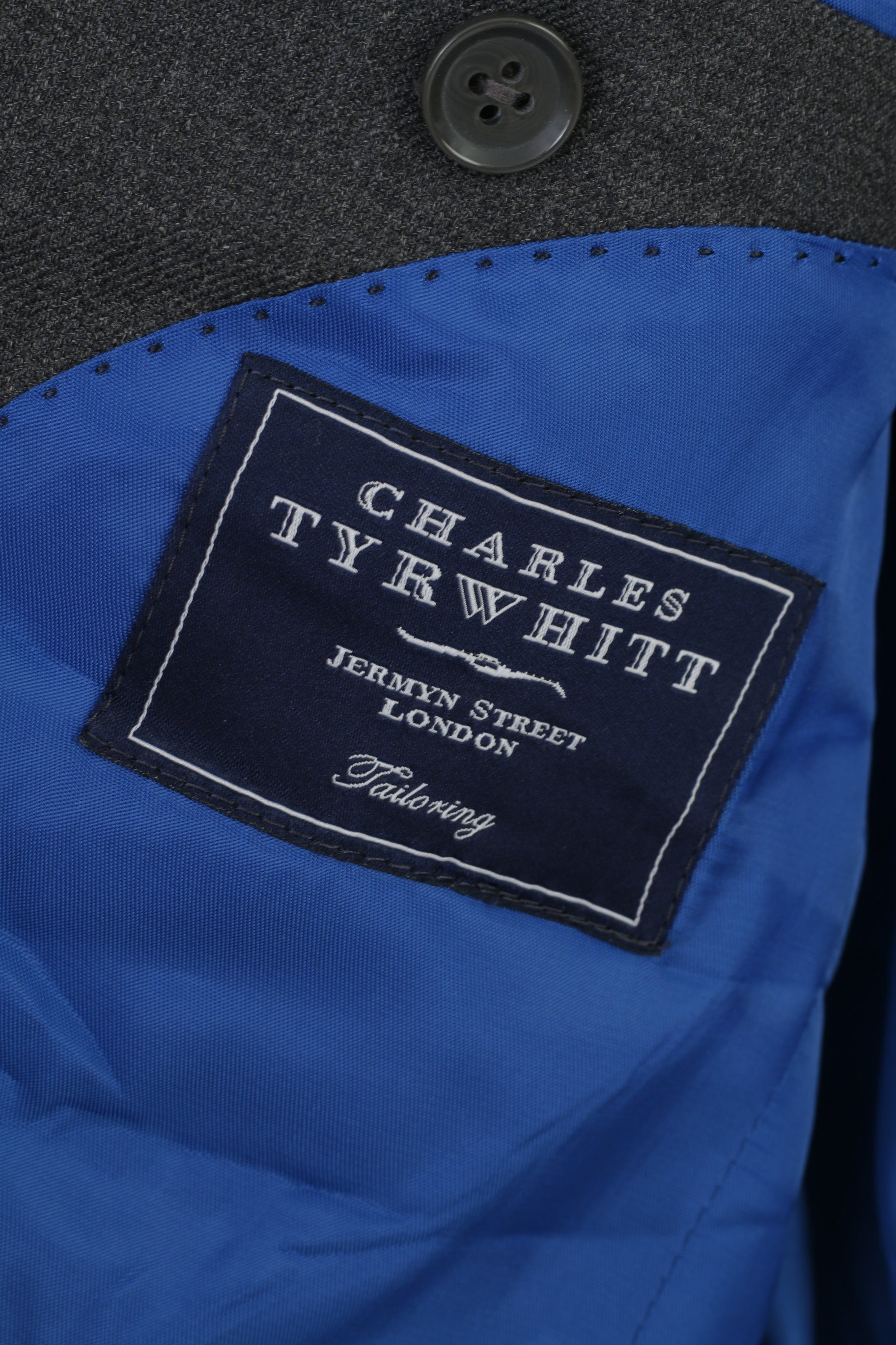 Charles Tyrwhitt Tayloring Men 40 Blazer Grey Wool Ashley Single Breasted Jacket