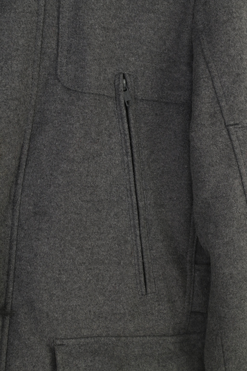 Next Men M Coat Grey Signature Full Zipper Vintage Padded Wool Jacket Pockets Top