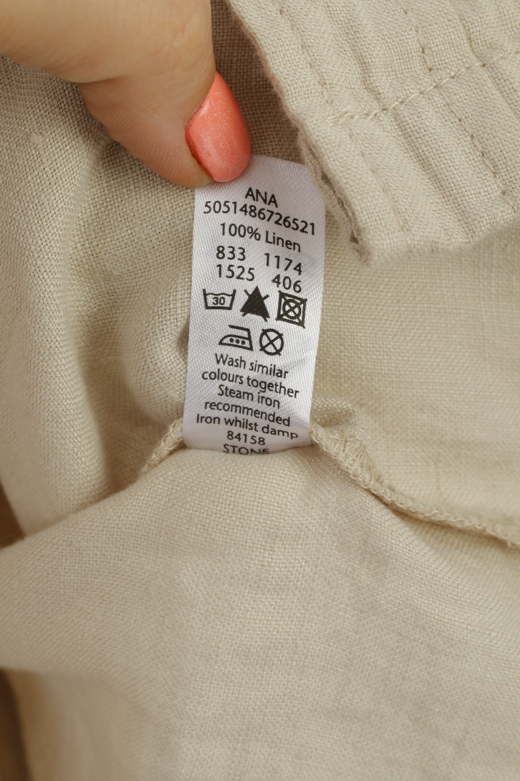 George MODA Women 18 46 XL Casual Shirt Beige 100% Linen Blouse Belted Tunic